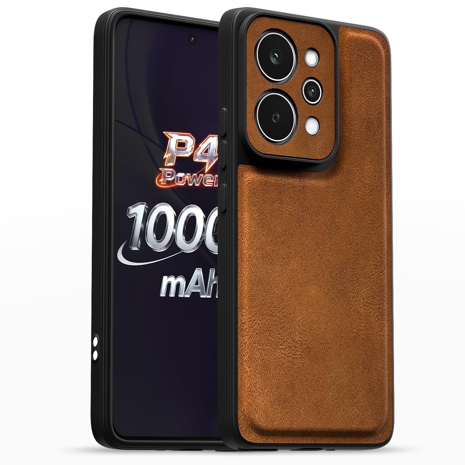 Realme P4 Power 5G Leather phone cover in brown by Pikkme