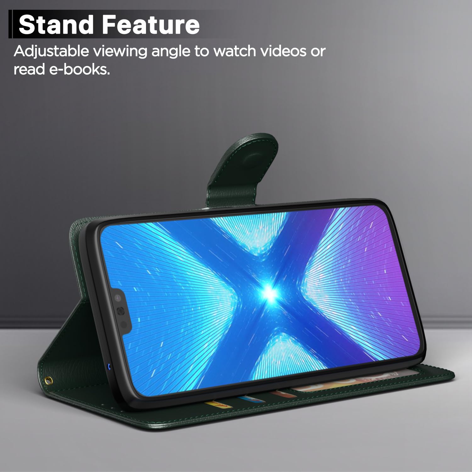 Pikkme Honor 8X Wallet green mobile flip cover – photo 3