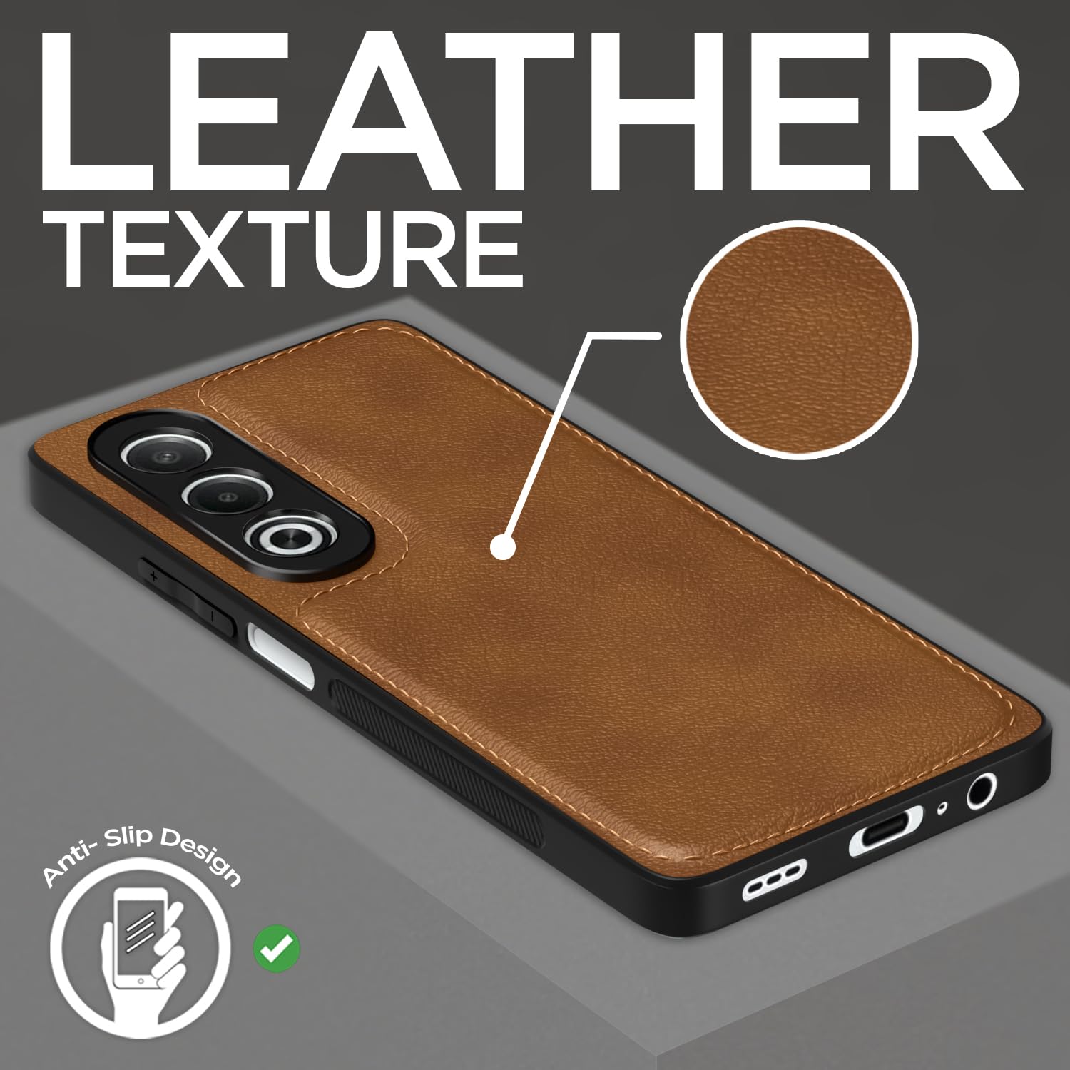 Pikkme Oppo K12x 5G Leatherback Back Case | Brown