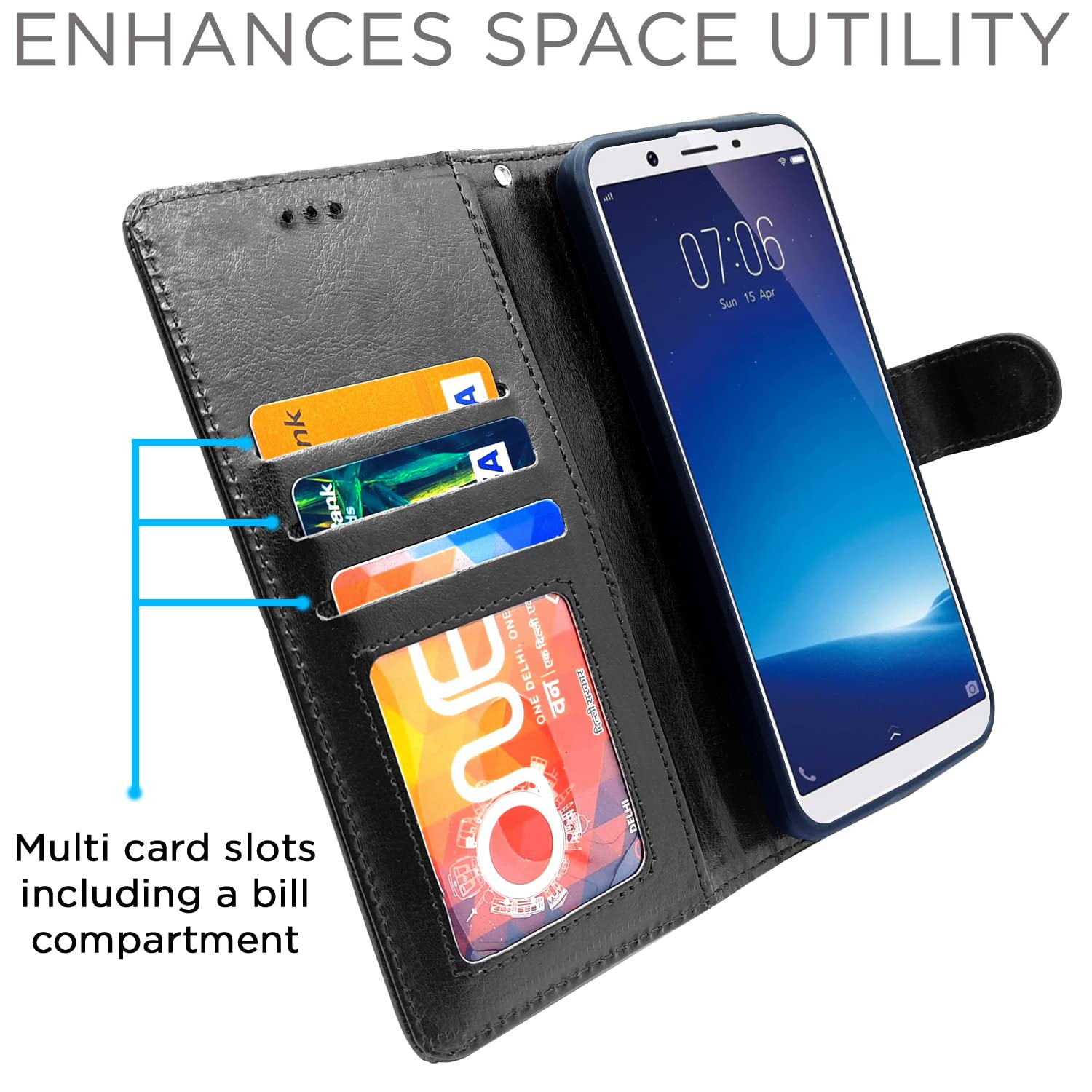 Pikkme Vivo Y71 Flip Vintage Flip Cover | Black