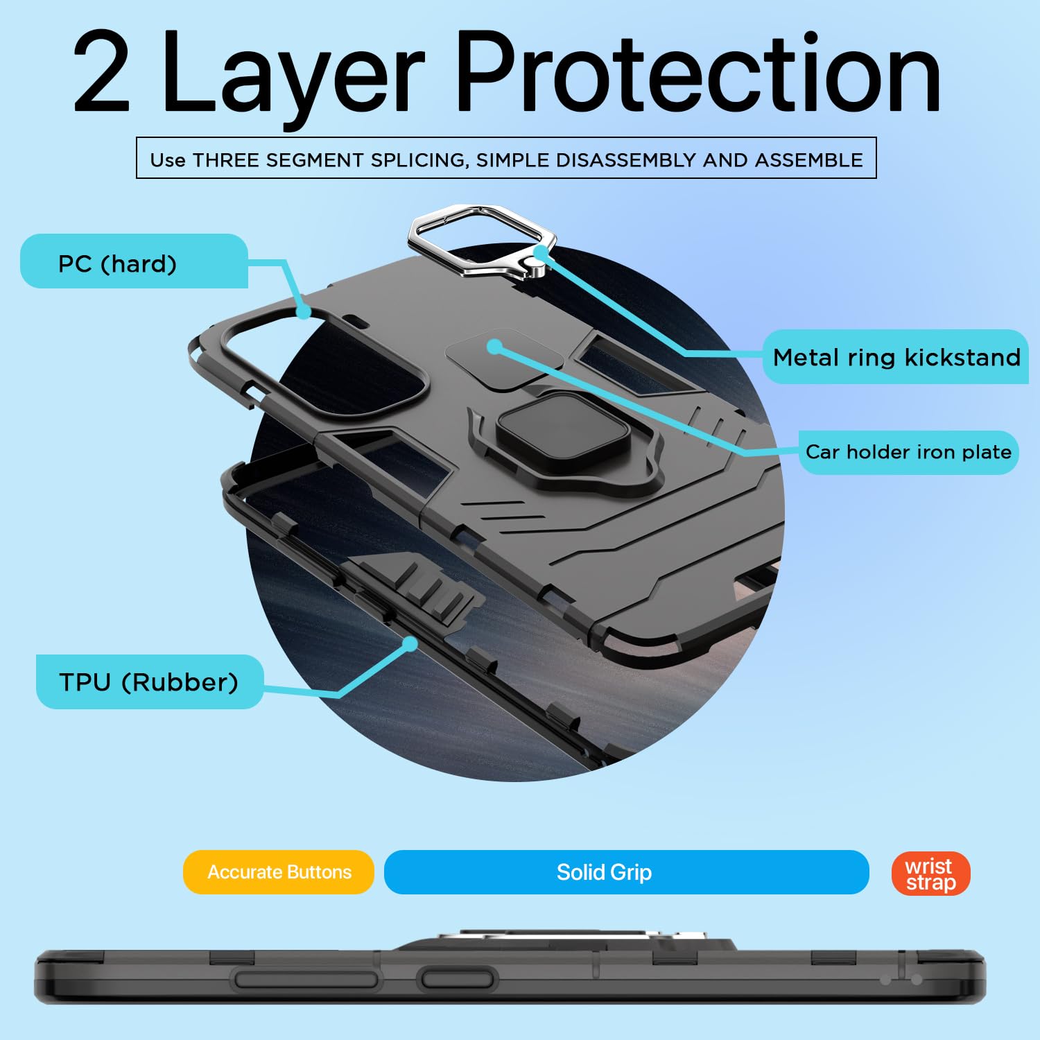 iQOO Neo 10 5G D5 Tough Armor back cover in black by Pikkme – photo 4