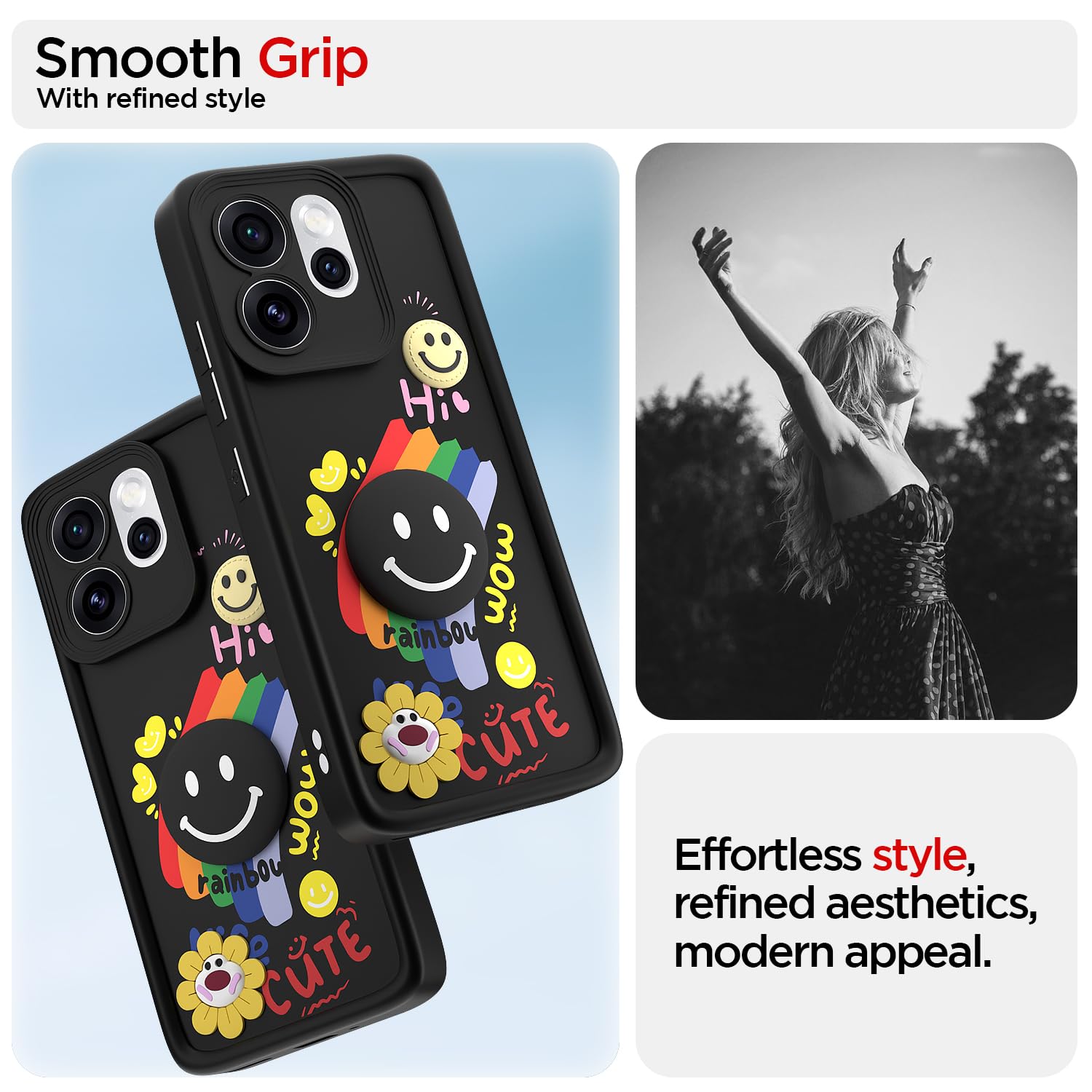 Oppo Reno 15 Pro Mini 5G Soft Silicone mobile back cover in black by Pikkme – photo 2