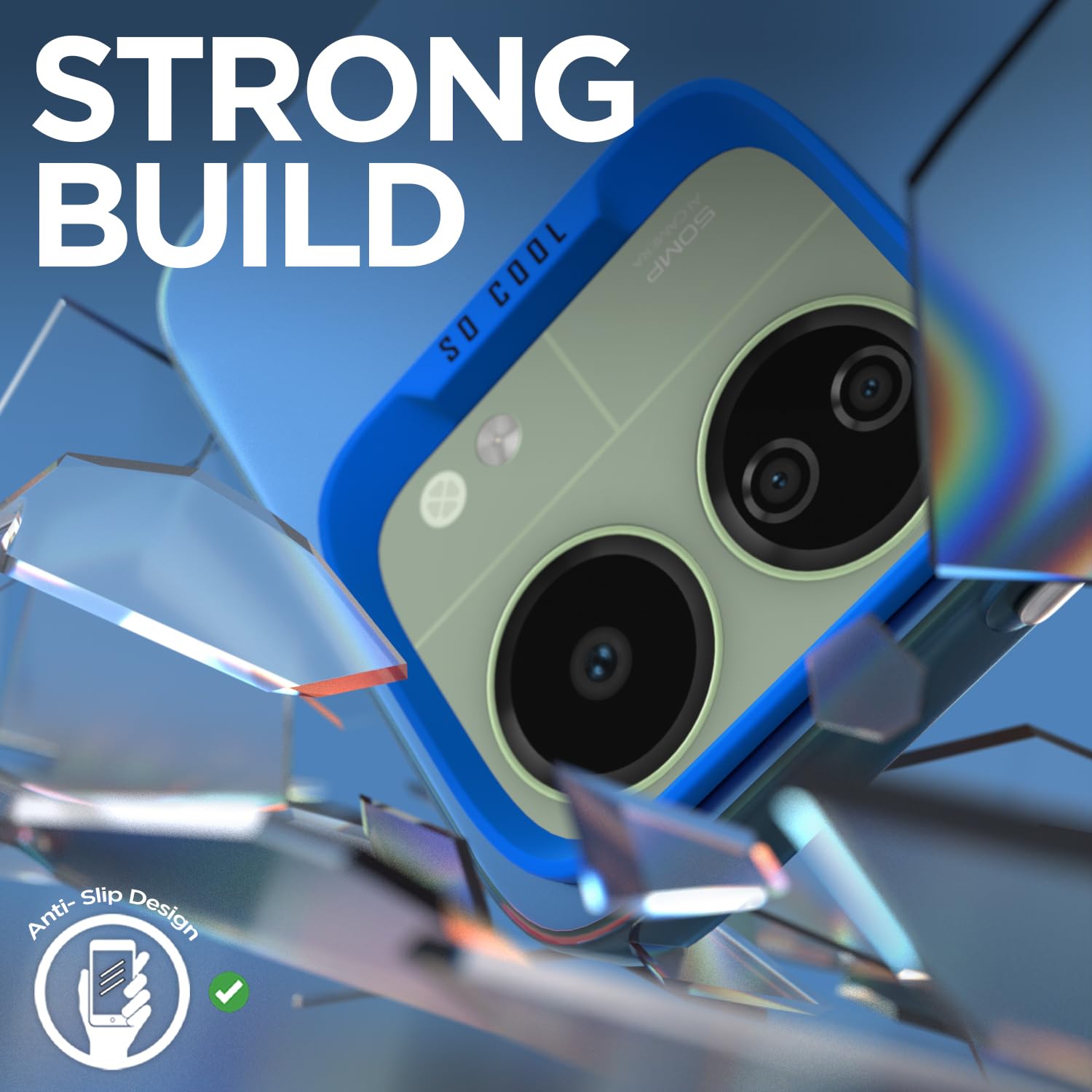 Pikkme Redmi 13C 5G So Cool Matte Finish Back Cover (Blue)