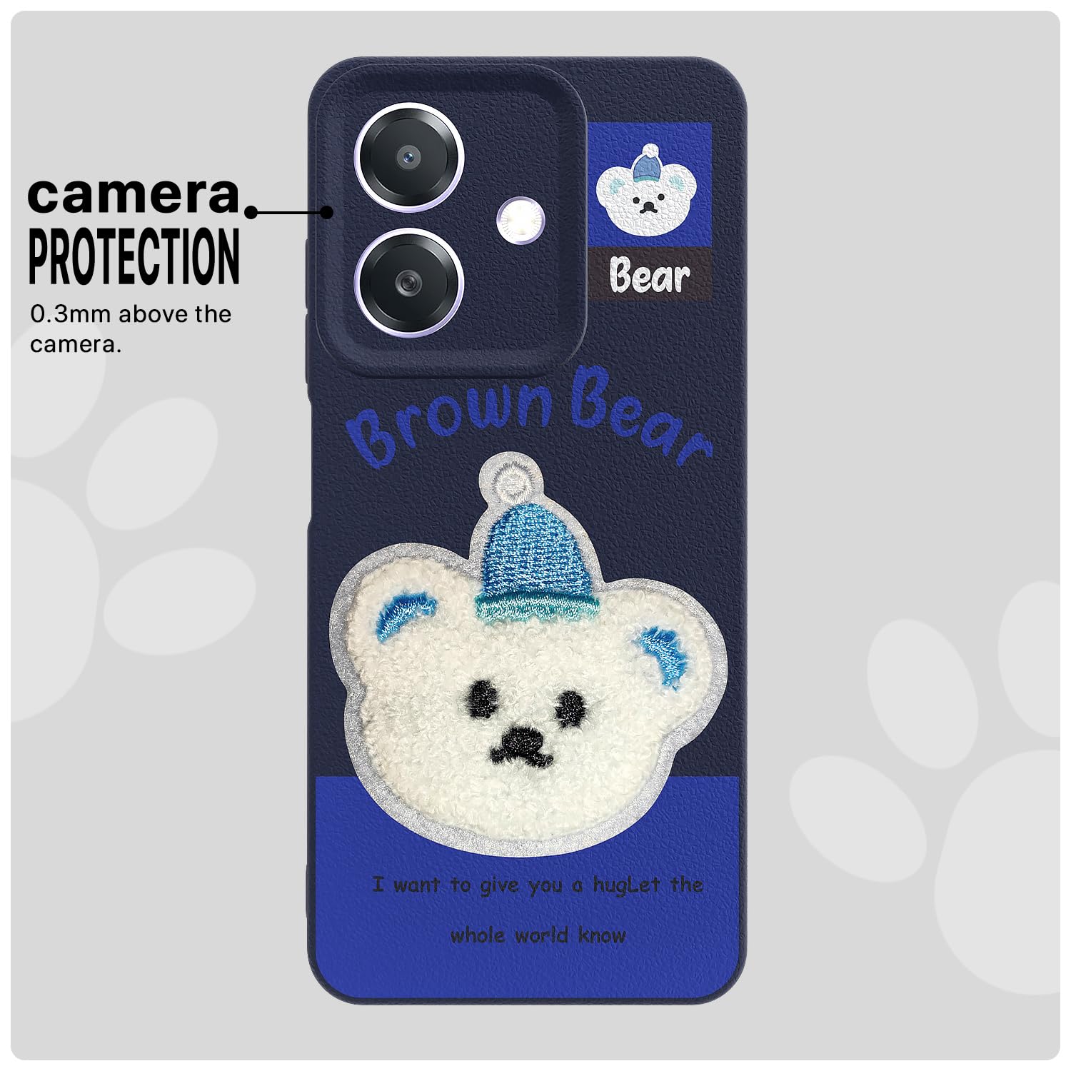 Blue Plush Patch mobile cover for Oppo A3x 5G/A3x 4G/A3 5G – Pikkme – photo 6