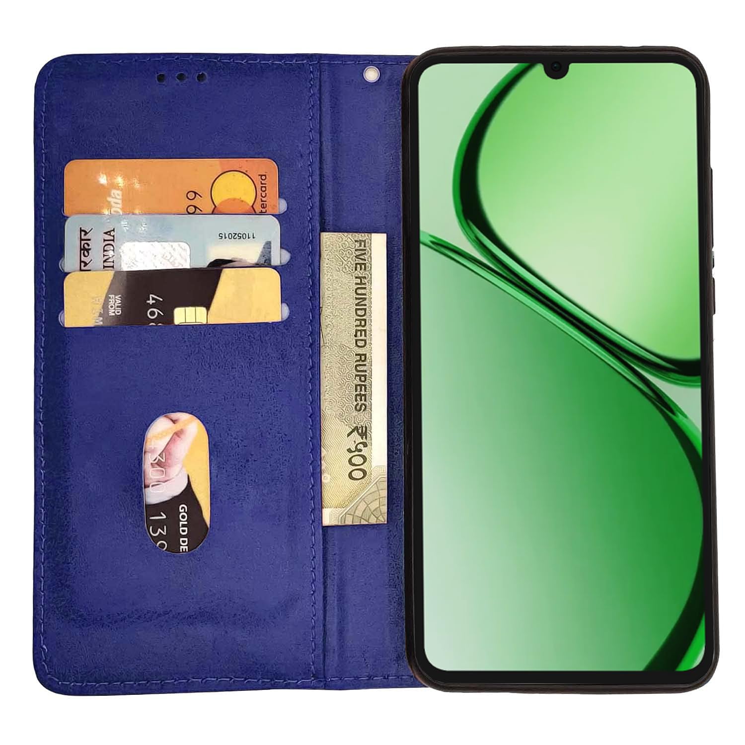 Blue Magnetic wallet flip cover for Realme C63 4G – Pikkme – photo 2