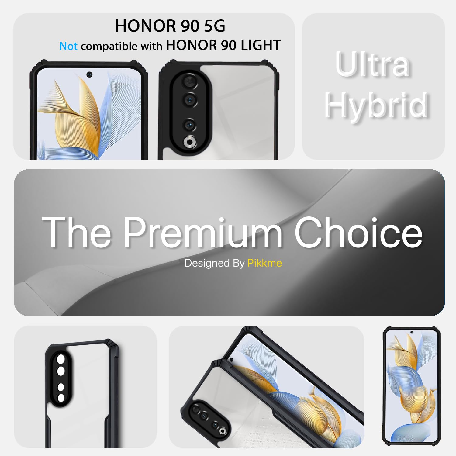 Pikkme Honor 90 5G black mobile back cover – photo 3