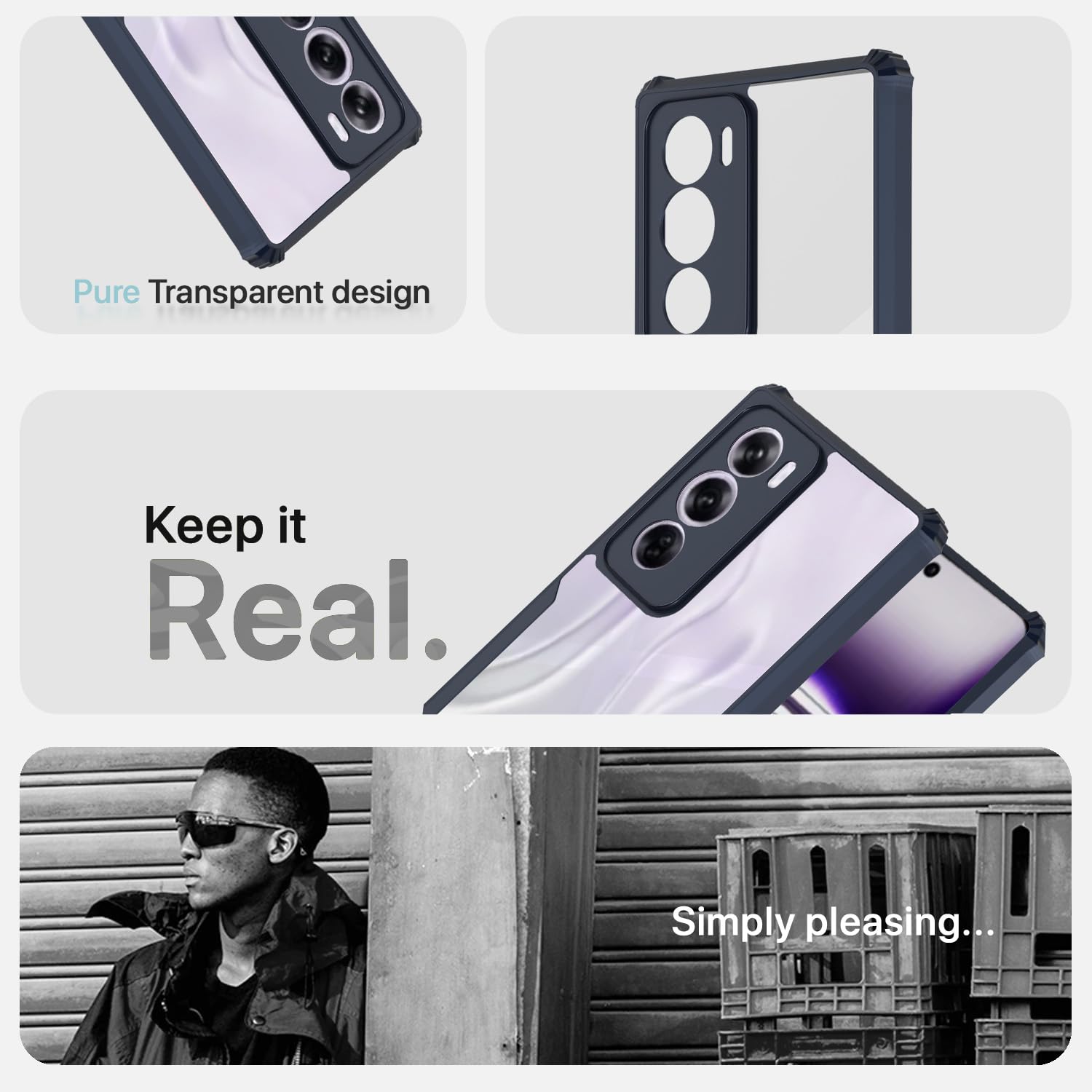 Oppo Reno 12 Pro 5G mobile back cover in blue by Pikkme – photo 4