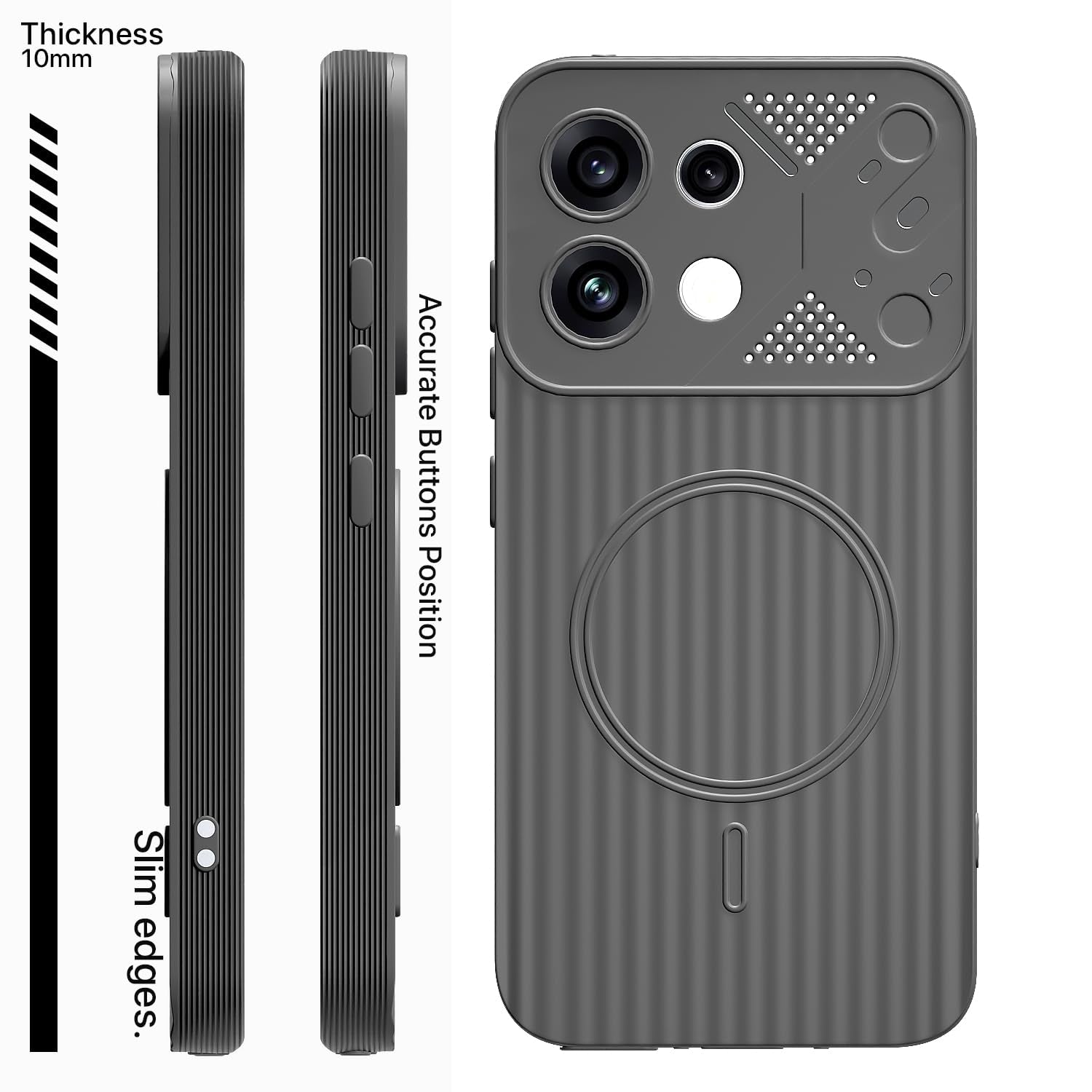 Grey back cover for Oppo Reno 16c 5G – Pikkme – photo 3