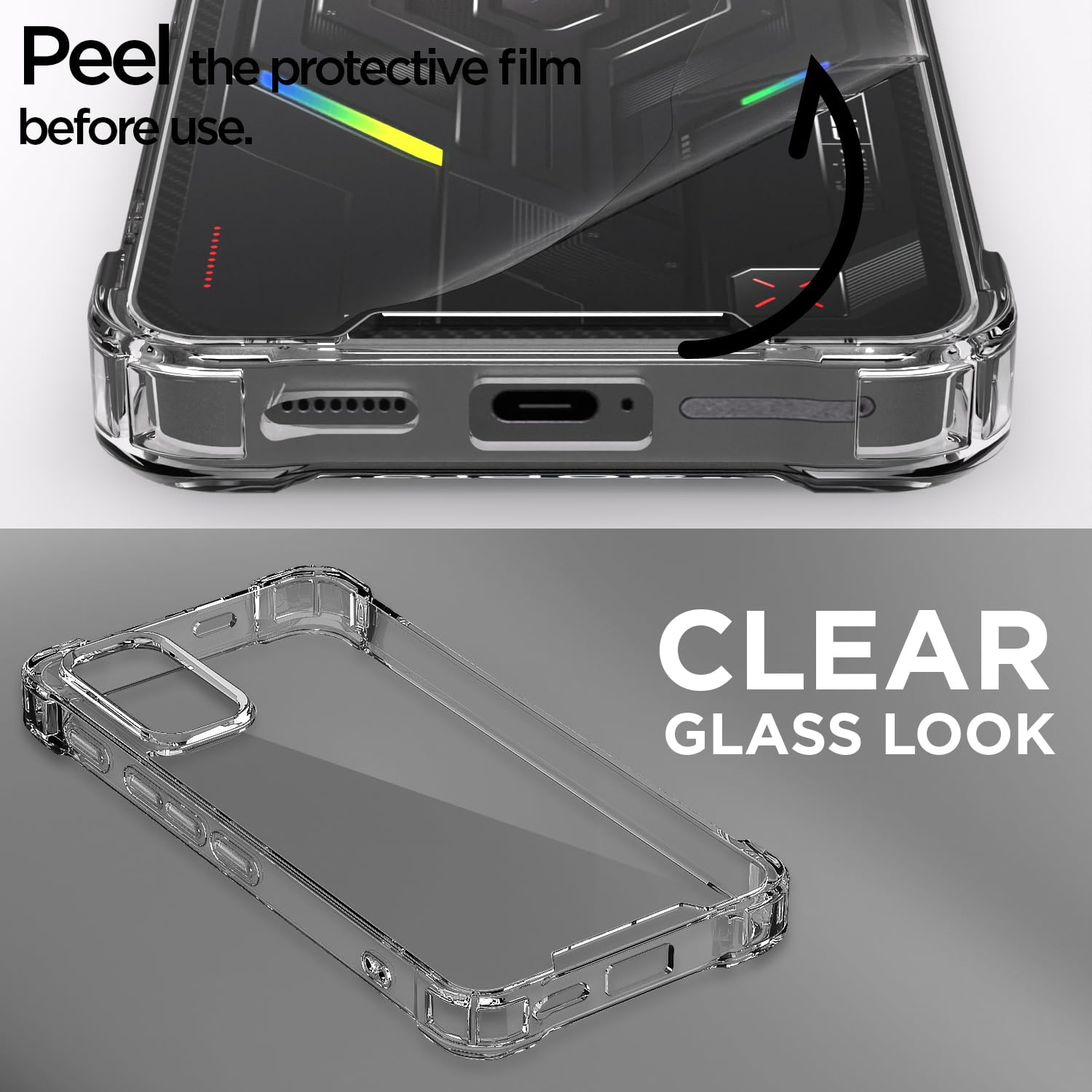 Pikkme Infinix GT 30 Pro 5G PC + TPU Crystal Clear Transparent Back Cover (Transparent)