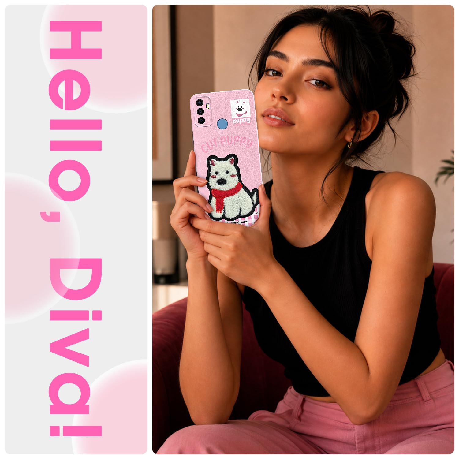 Pikkme Oppo A53 4G Plush Patch pink phone cover – photo 2