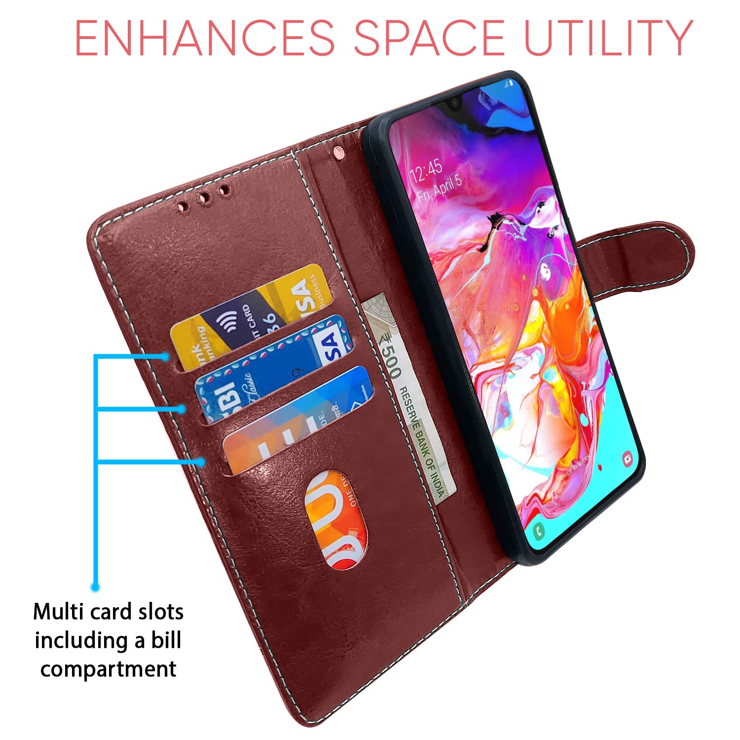 Pikkme brown & coffee flip cover for Samsung A70/A70s 5G – photo 3