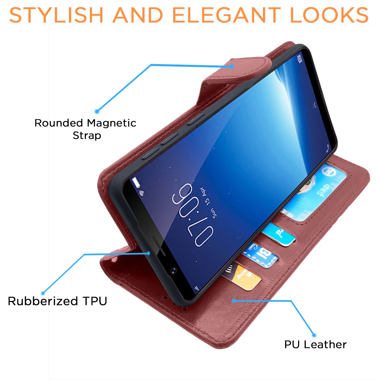 Pikkme Vivo Y71 brown flip cover – photo 5