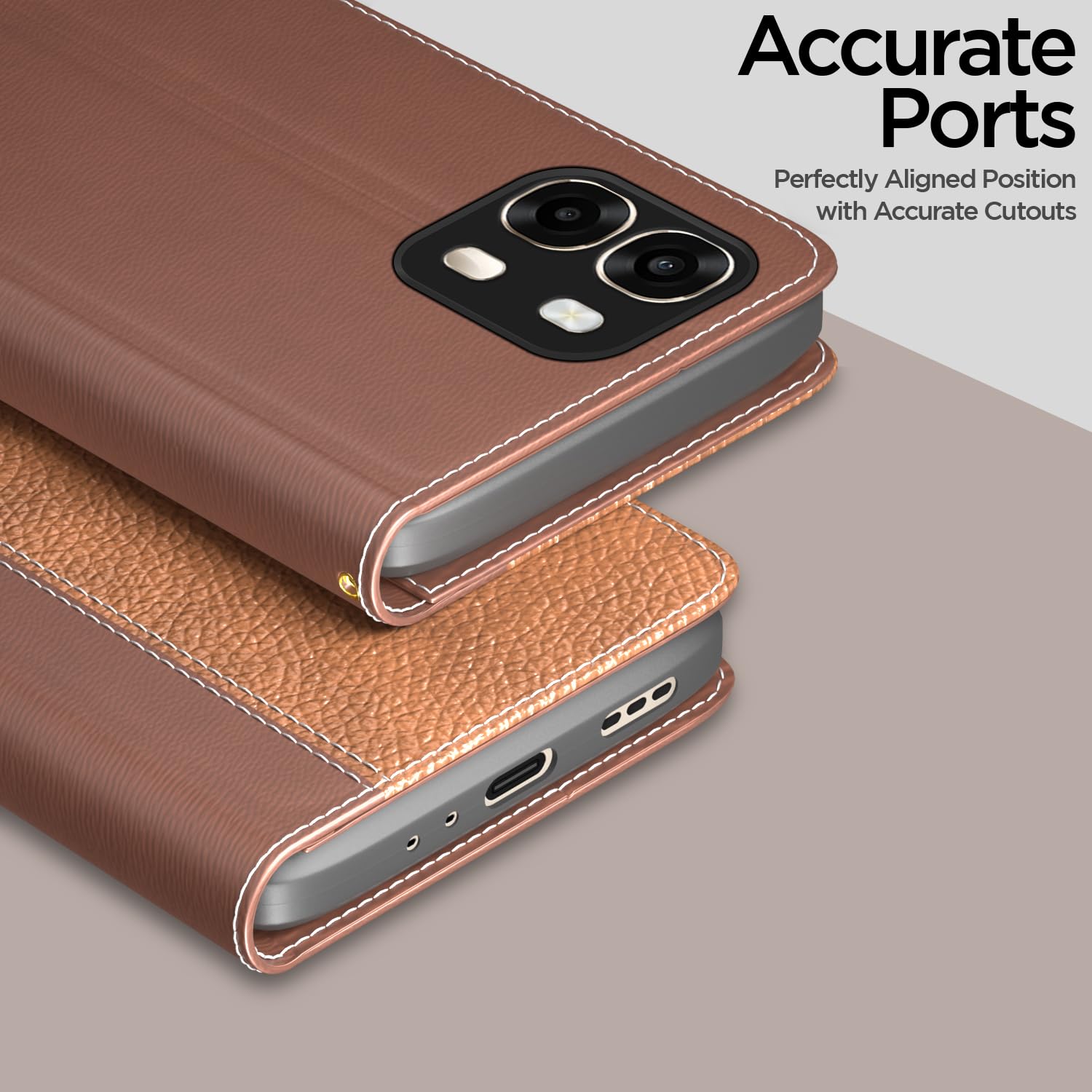 Tan Wallet flip cover for Oppo A6 Pro 5G – Pikkme – photo 2