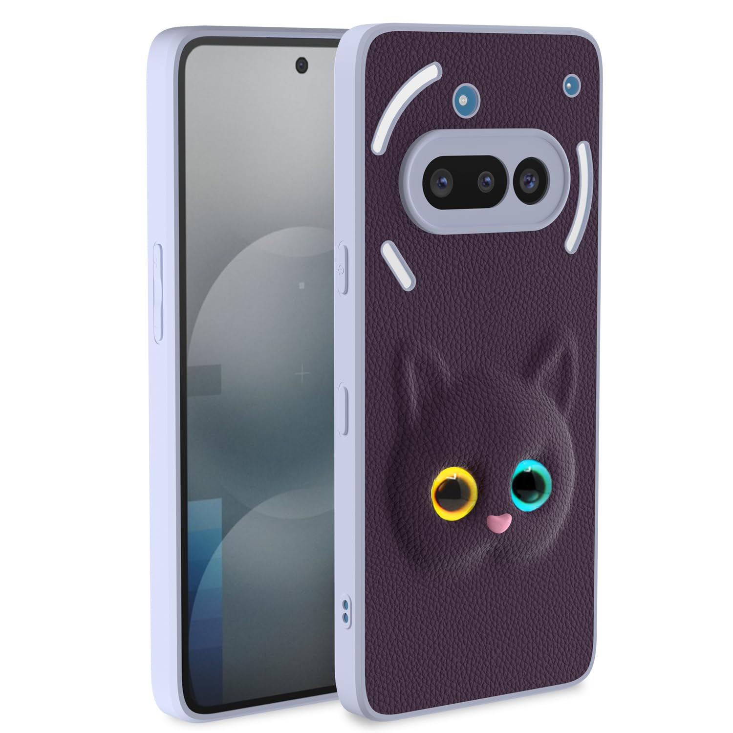 Pikkme Nothing Phone 3a 5G Kitty Back Cover (Purple)