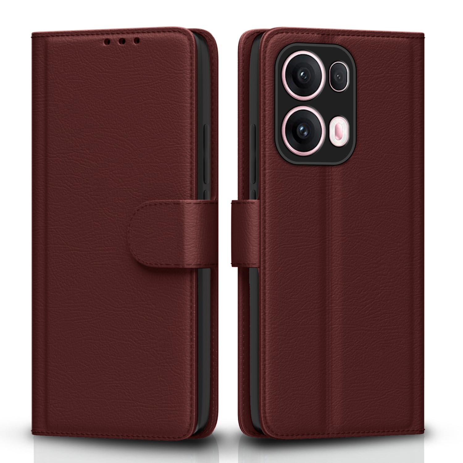 Brown flip cover for Oppo Reno 13 Pro 5G – Pikkme