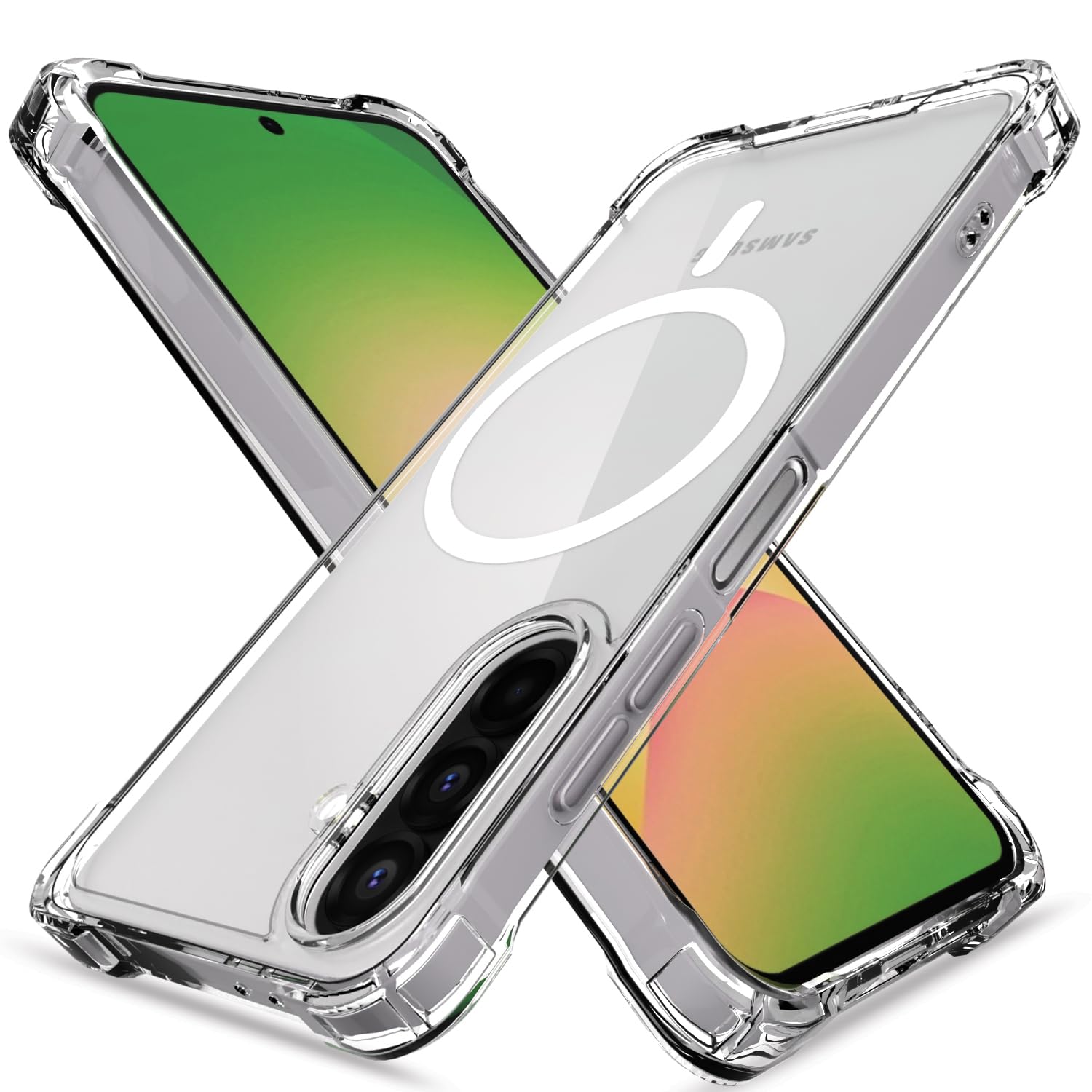 Pikkme Samsung Galaxy A26 5G Mag-Safe Shockproof PC + TPU Back Cover (Transparent)