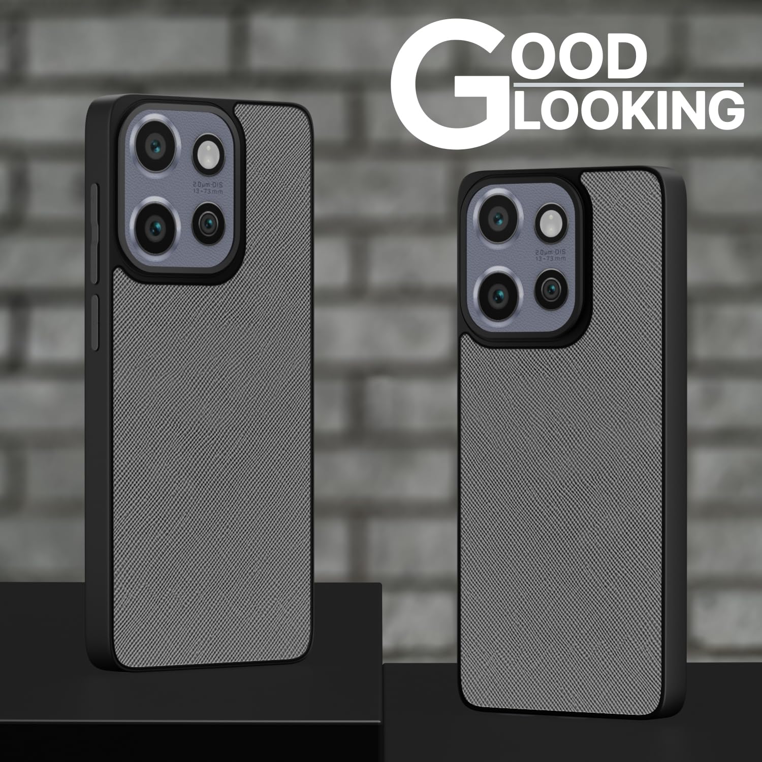 Moto Edge 50 Neo 5G Leatherback mobile back cover in grey by Pikkme – photo 5