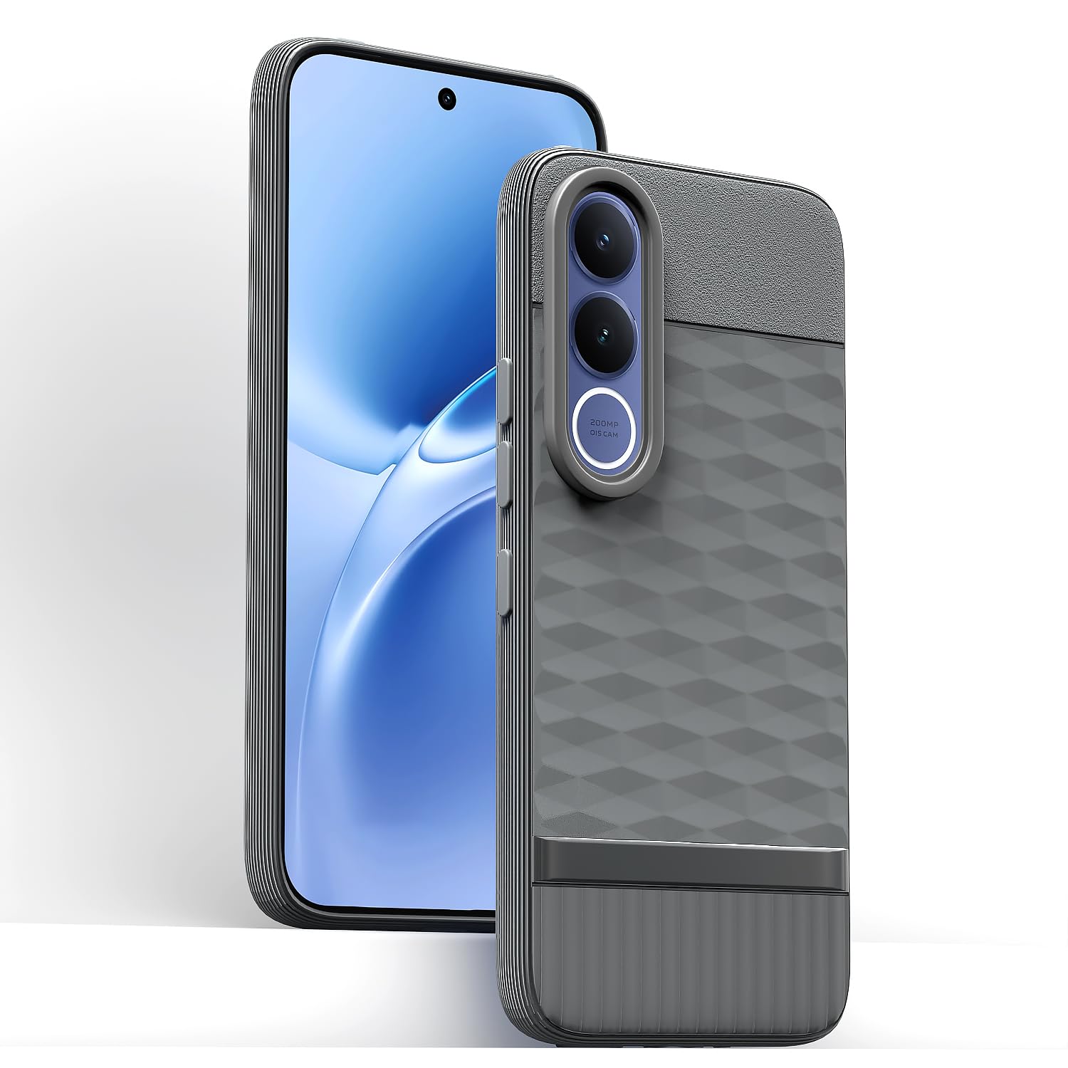 Vivo V70 FE 5G Silicone mobile cover in grey by Pikkme – photo 2