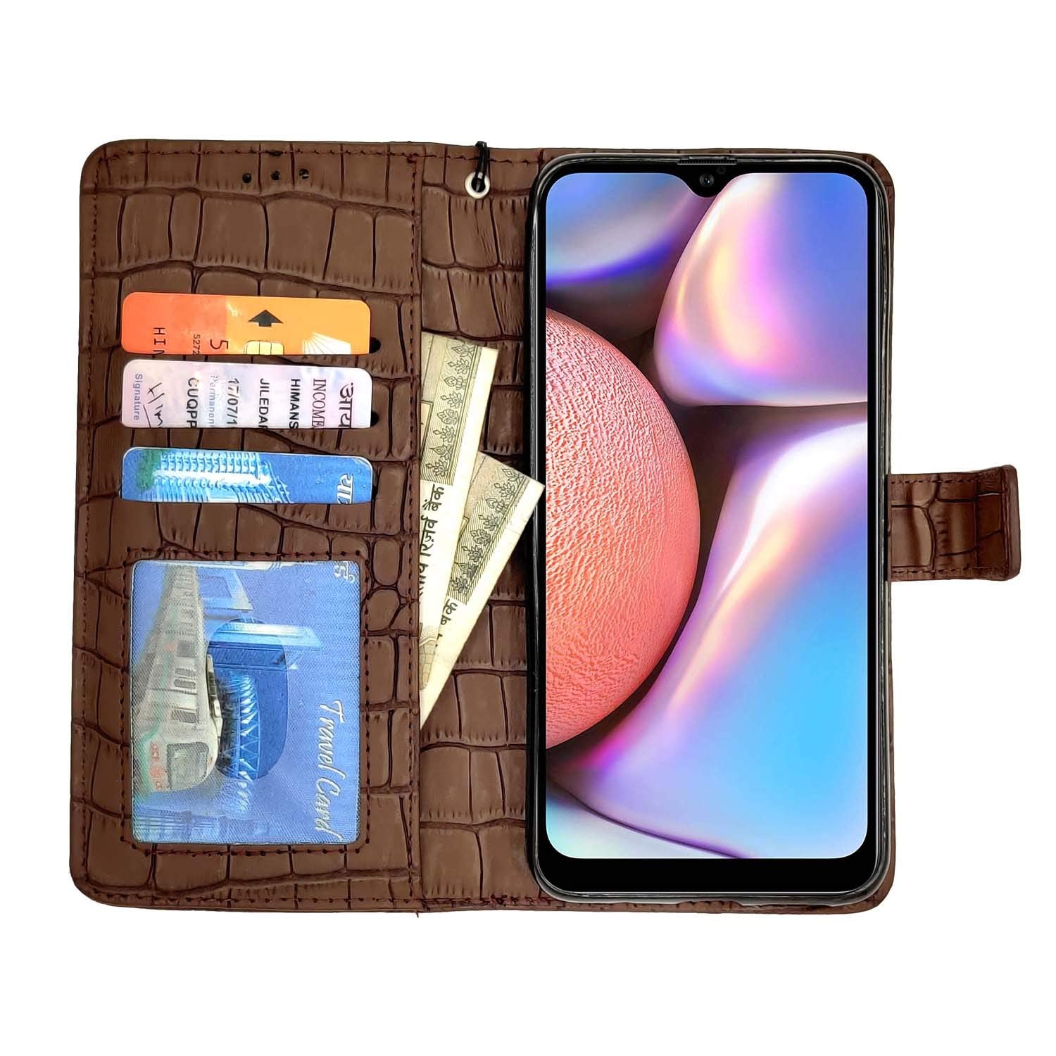 Samsung A10s flip case in brown by Pikkme – photo 3