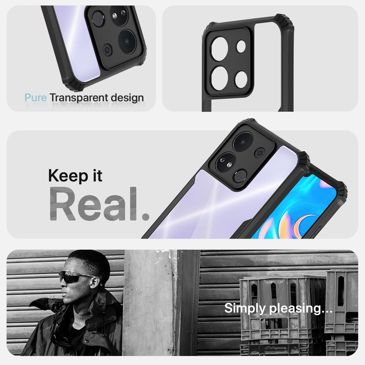 Pikkme Itel A04 Clear black back cover – photo 4