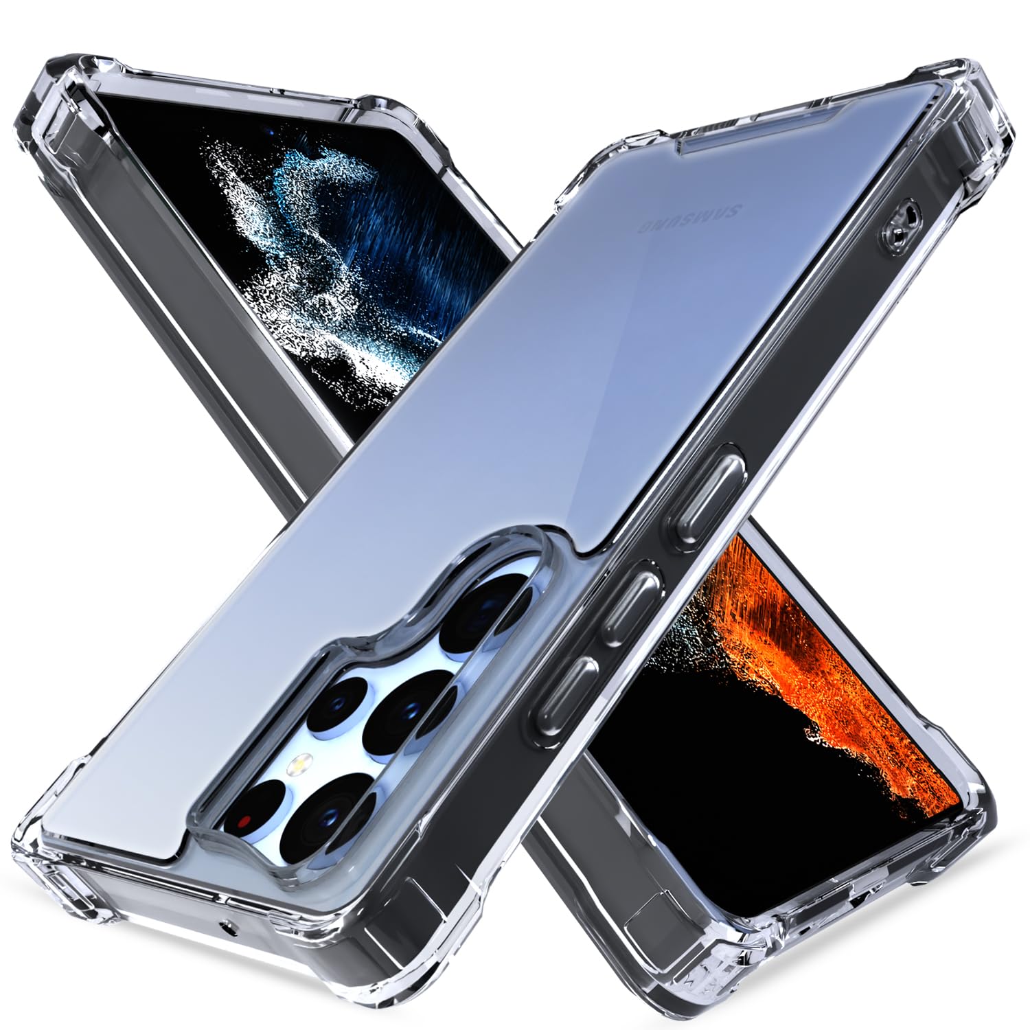 Samsung S22 Ultra 5G PC-TPU phone cover in transparent by Pikkme