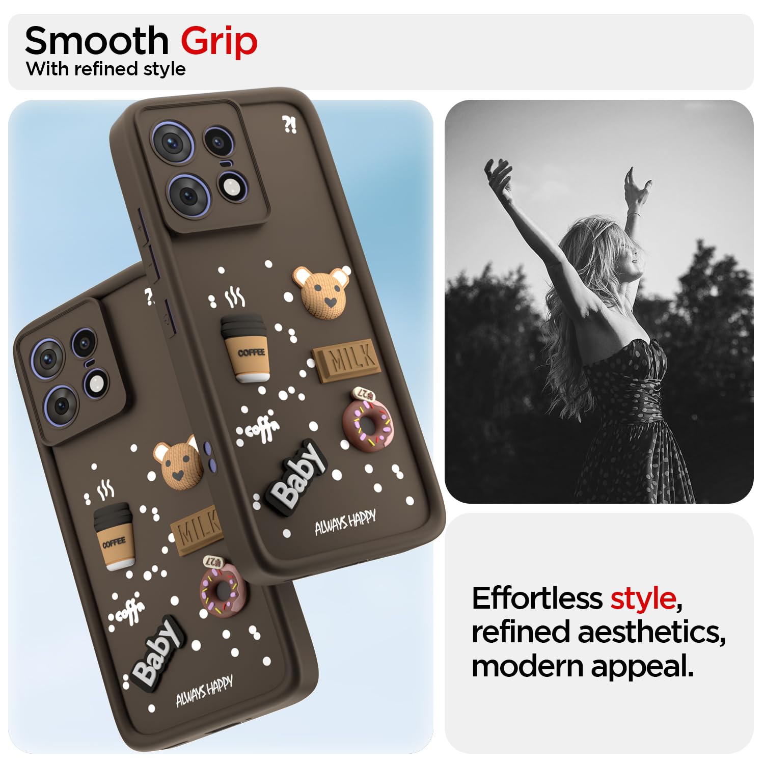 Pikkme brown mobile back cover for Moto Edge 50 Pro 5G/3D – photo 2