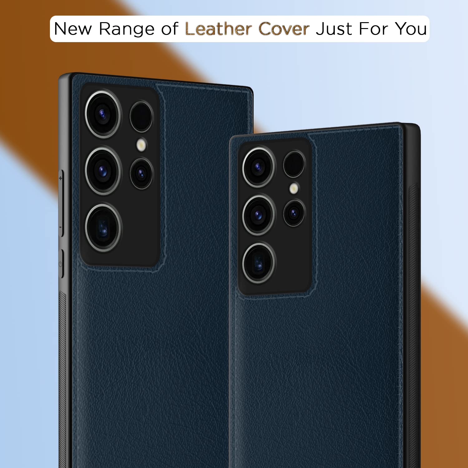 Pikkme Samsung Galaxy S23 Ultra 5G Leatherback Back Case | Blue