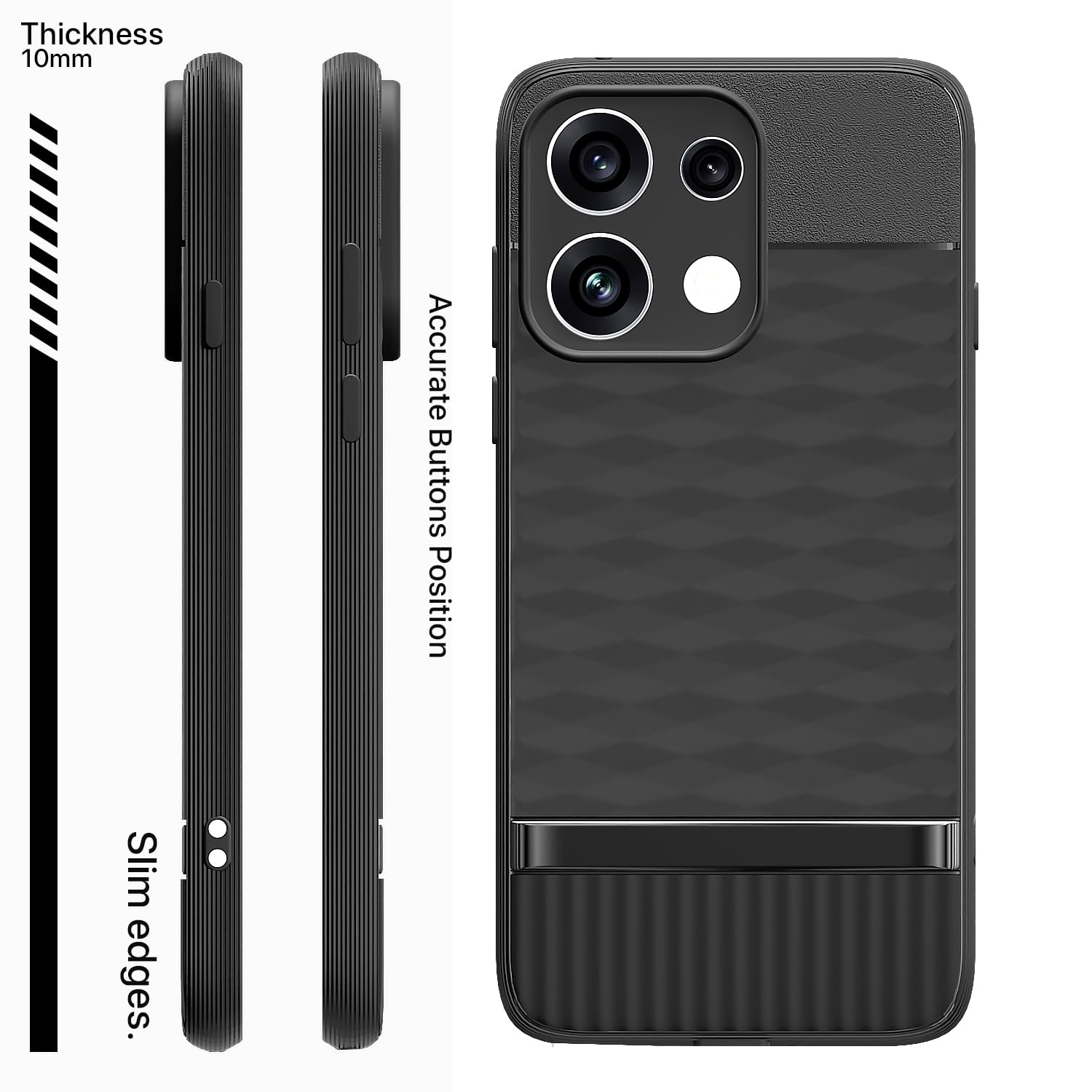 Black mobile back cover for Oppo Reno 16c 5G – Pikkme – photo 3