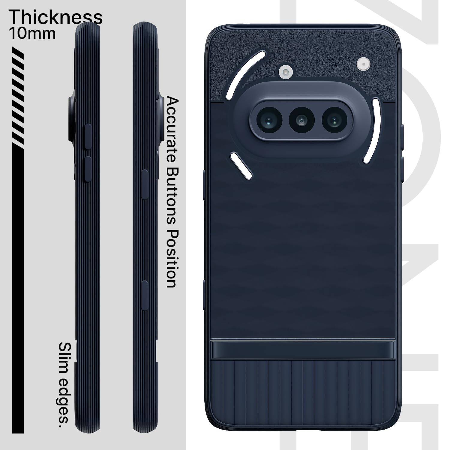Pikkme Nothing Phone 3a 5G Shockproof Soft Flexible Gencase Back Cover (Blue)