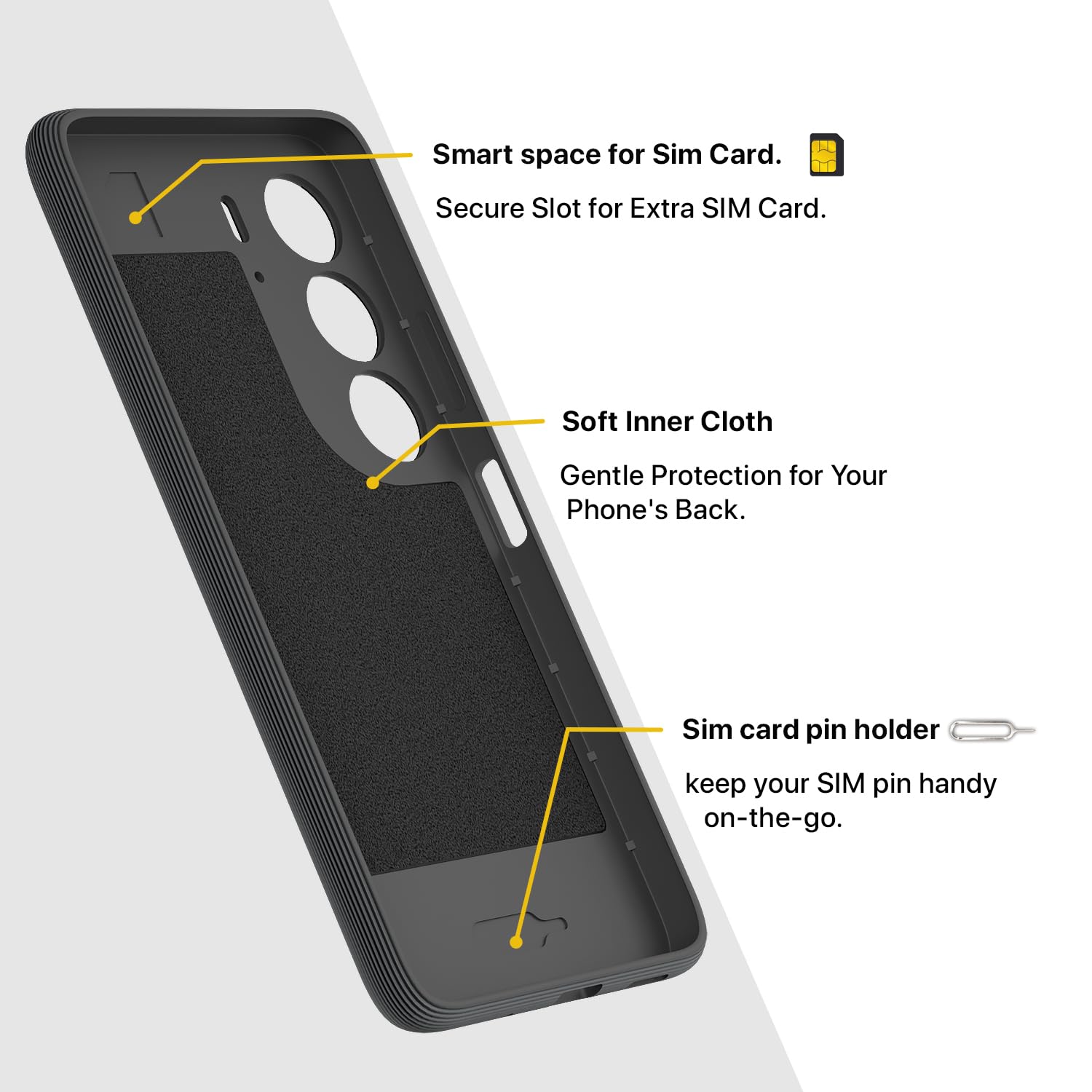 Pikkme Realme C75 Gencase Back Cover (Grey)