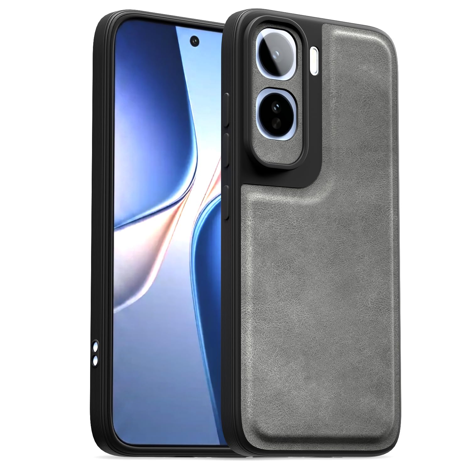 Grey Leather mobile cover for Vivo T5 Pro 5G – Pikkme
