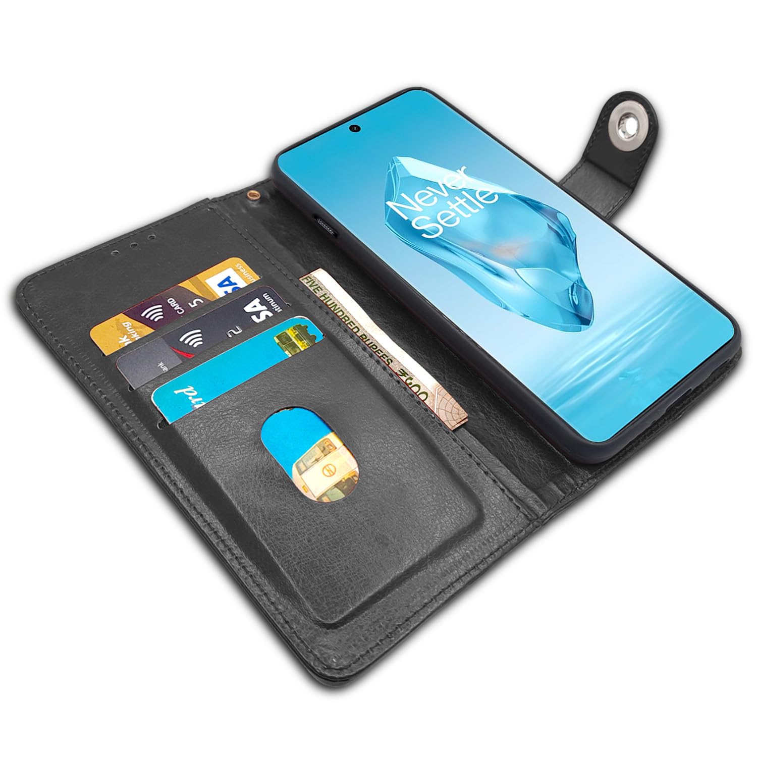 OnePlus 12R 5G Button flip cover in black by Pikkme – photo 3