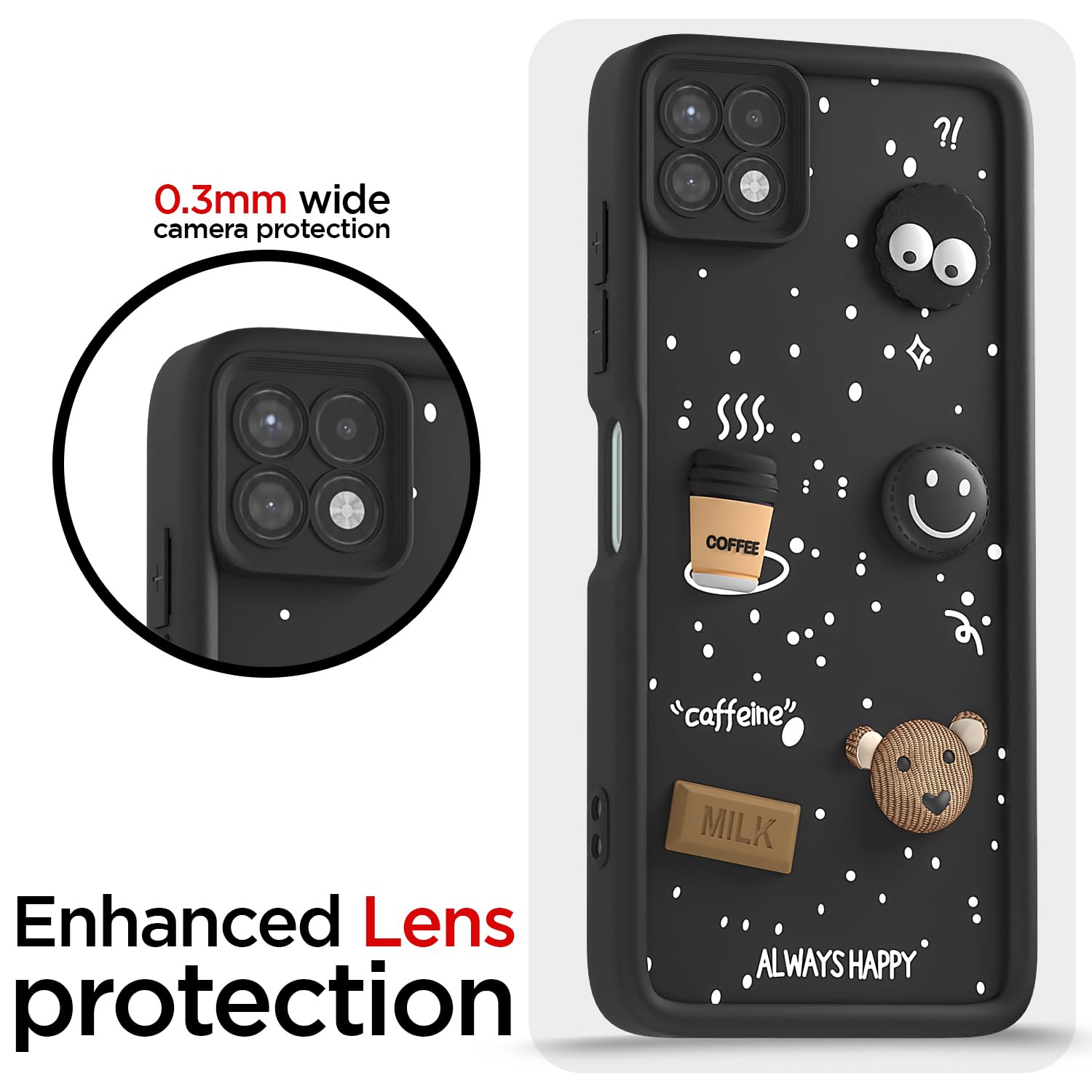 Black mobile cover for Samsung A22 5G/3D – Pikkme – photo 5