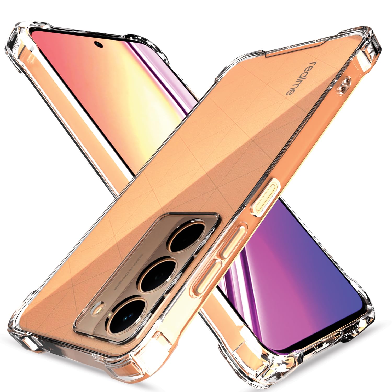 Pikkme Realme P3x 5G PC + TPU Clear Transparent Back Cover - Transparent