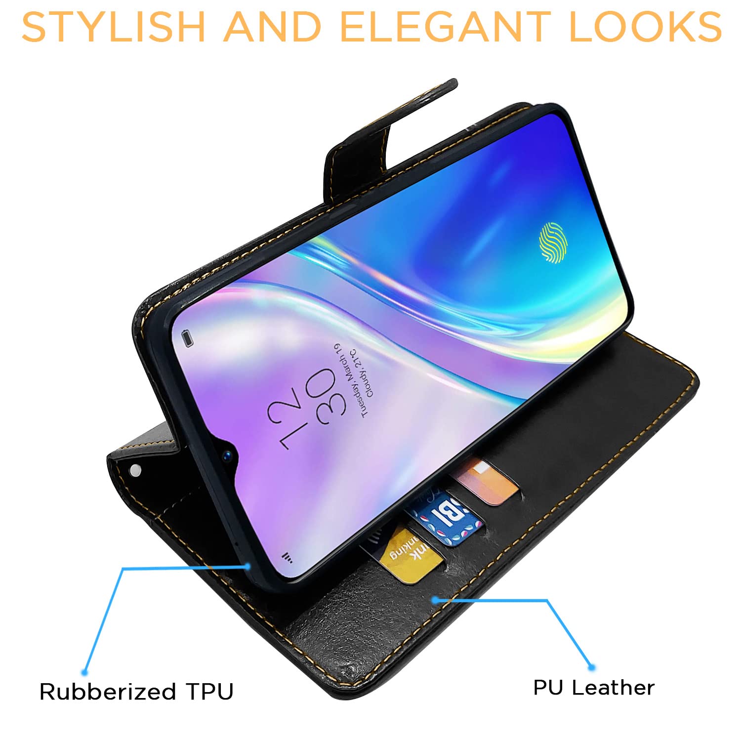 Black & brown wallet flip cover for Realme XT/X2 – Pikkme – photo 5