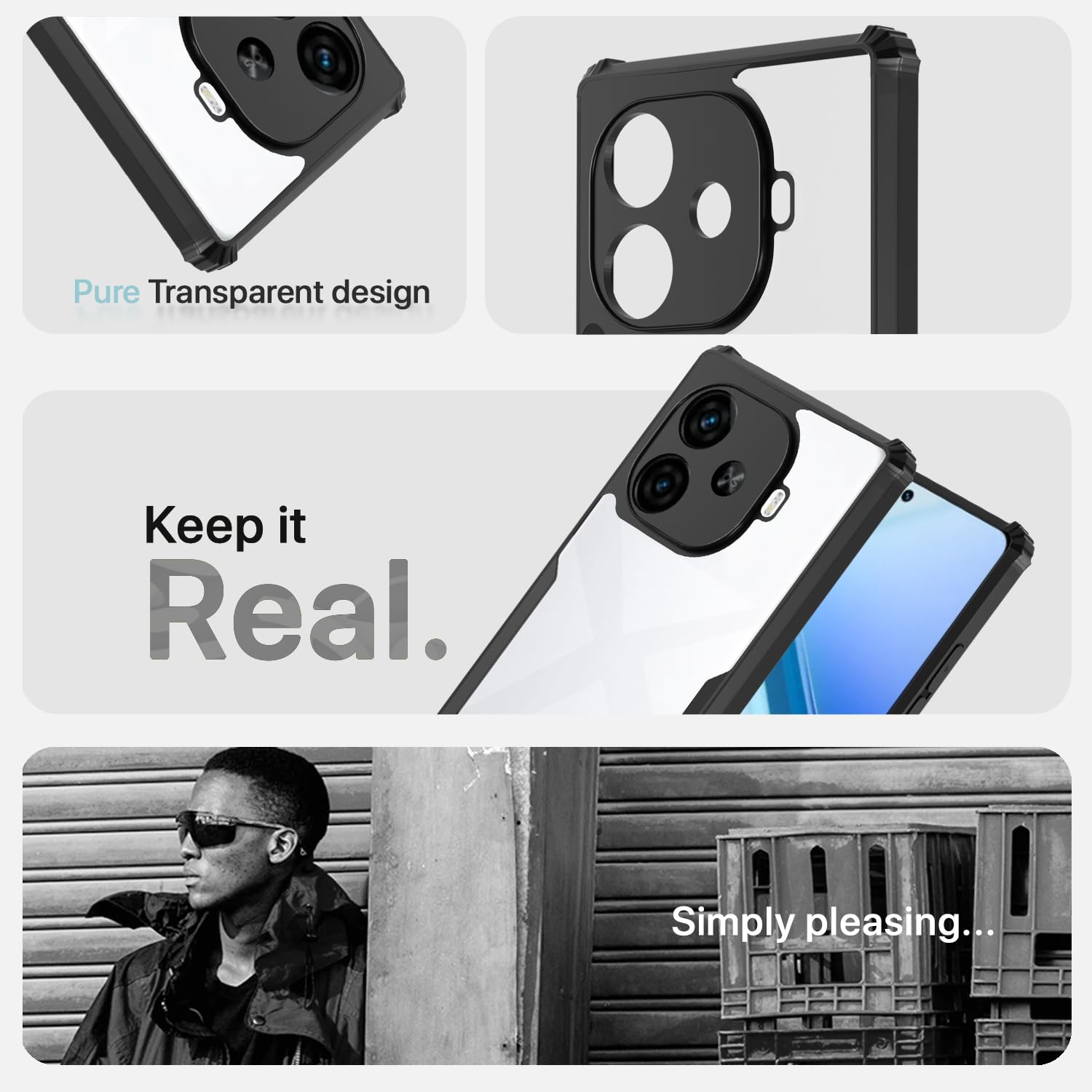 Pikkme black Clear mobile cover for iQOO Z9x Turbo/Vivo Y200 GT 5G – photo 4