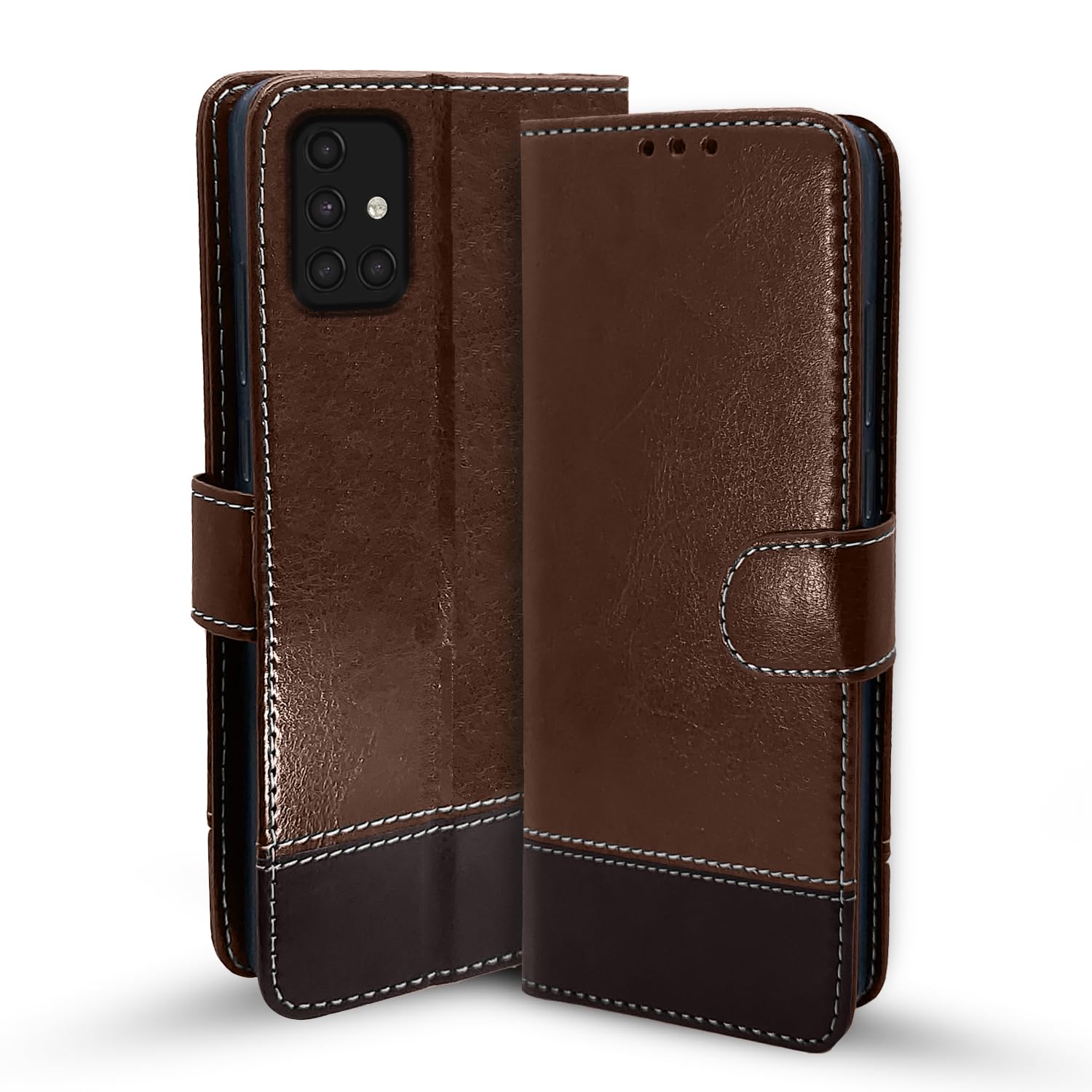 Pikkme Samsung A51 brown & coffee flip cover