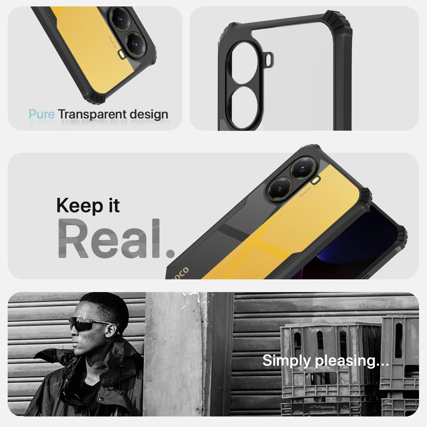 Pikkme black Clear mobile back cover for Poco X7 Pro 5G – photo 4