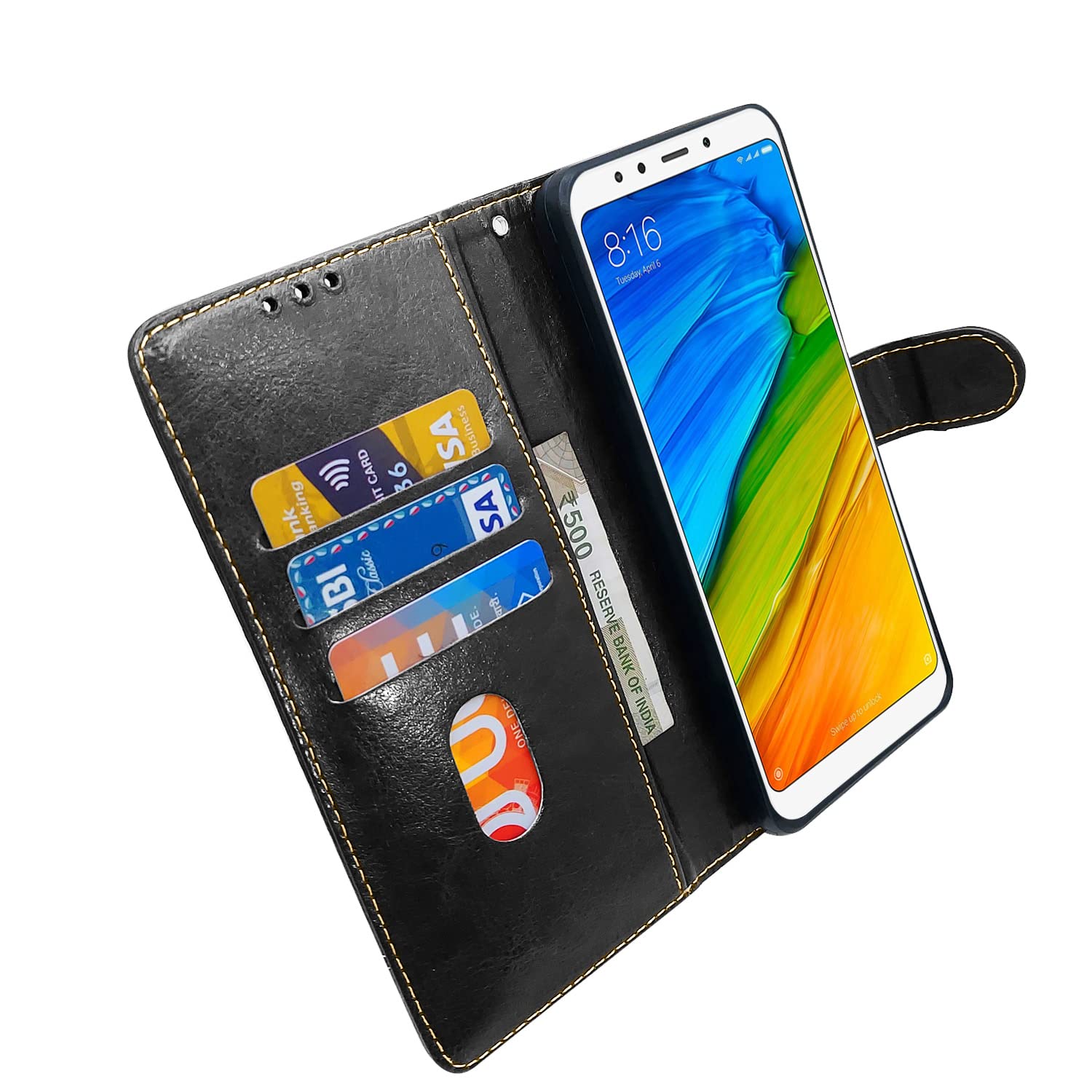 Black & brown flip cover for Redmi Note 5 – Pikkme – photo 4