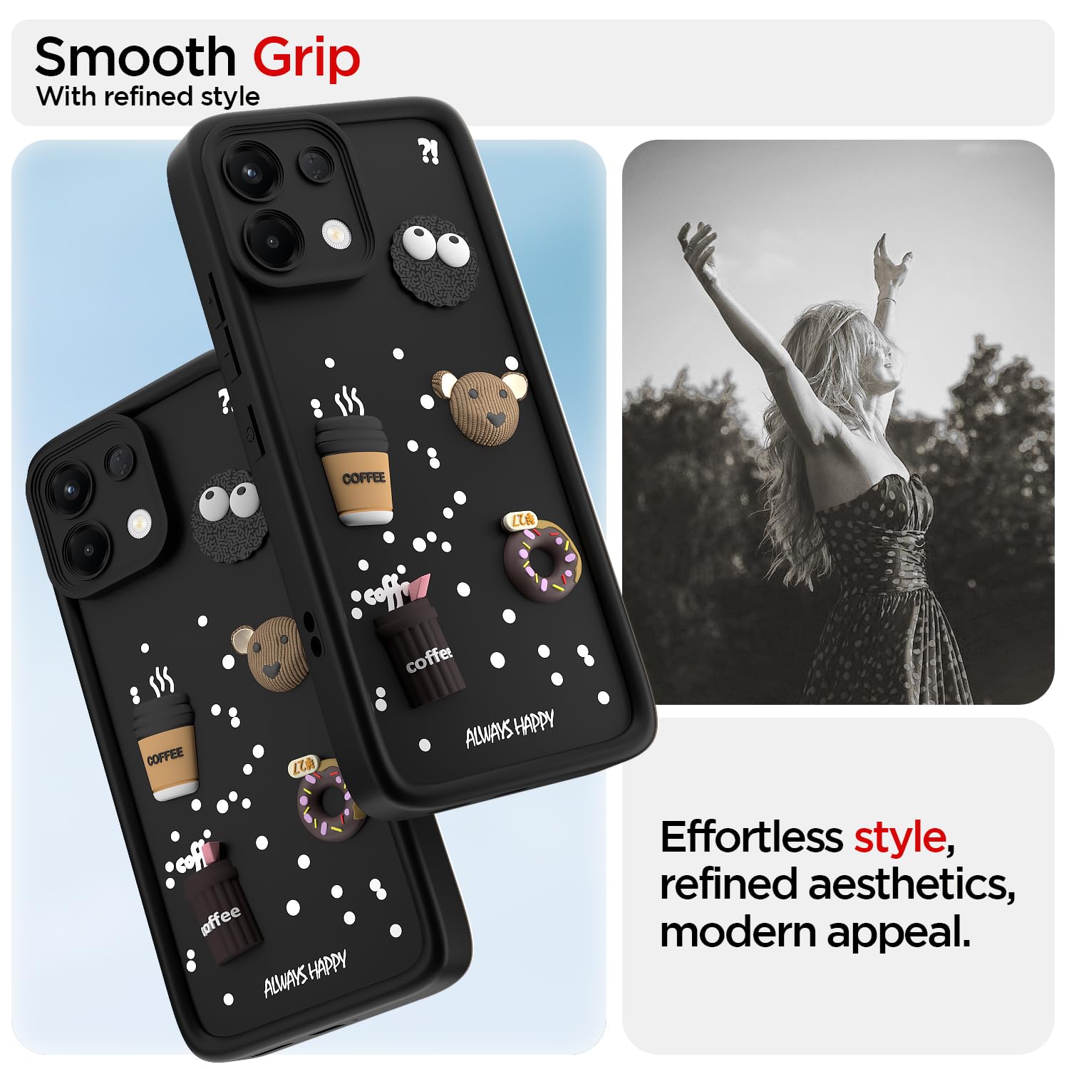Pikkme black mobile back cover for Oppo K13 5G/3D – photo 2