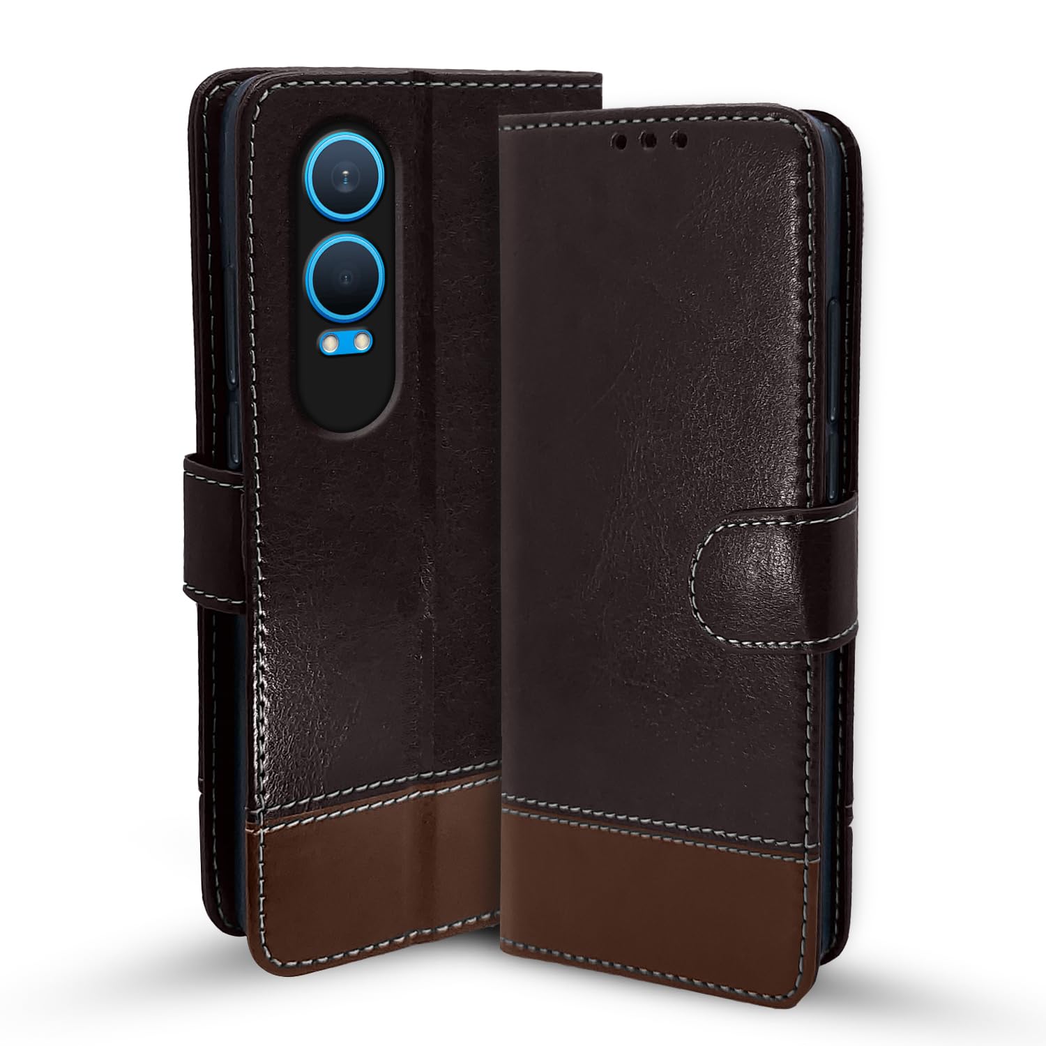 Pikkme OnePlus Nord CE 4 Lite 5G Magnetic coffee & brown wallet flip cover