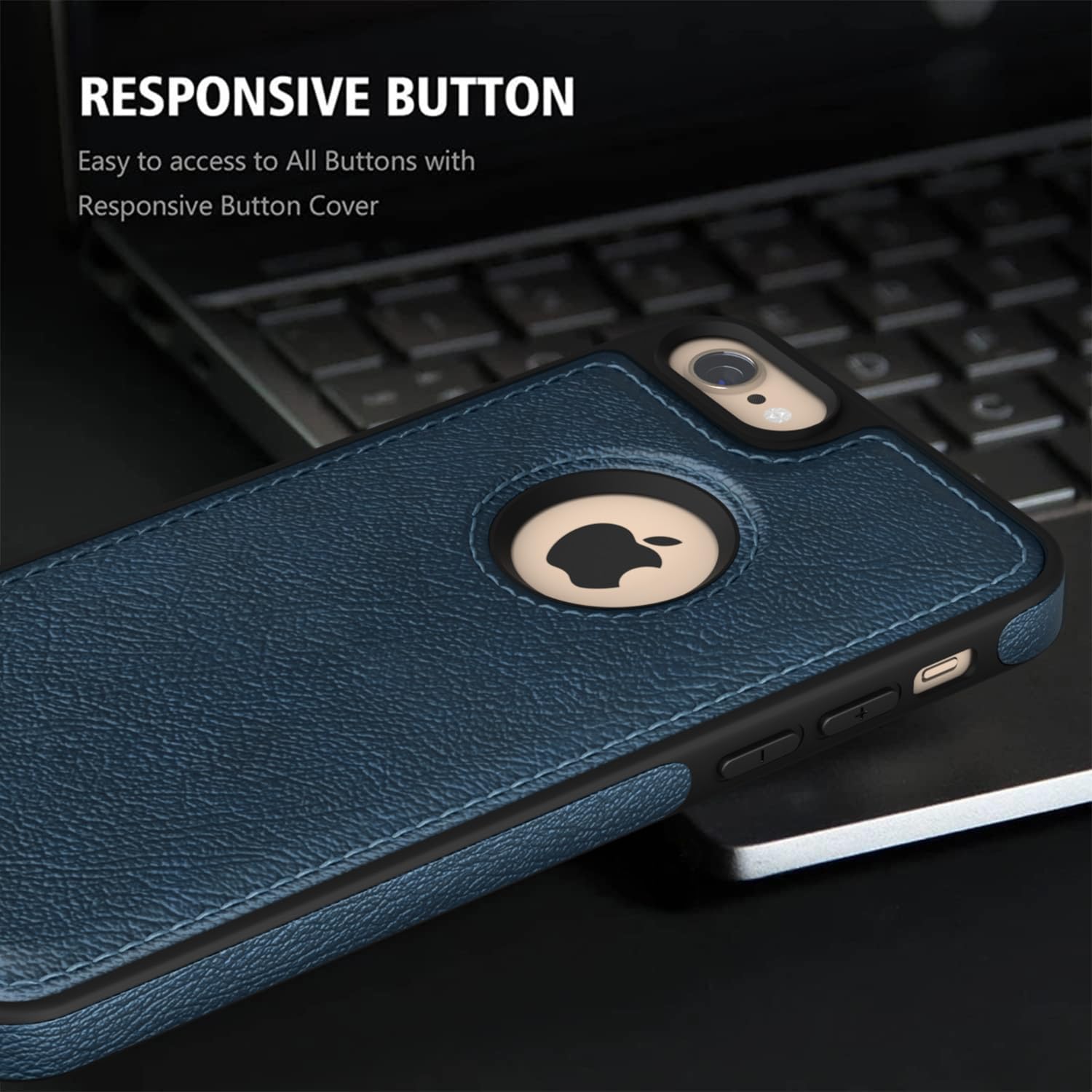 Pikkme iPhone 7/8 Flexible Pu Leather Back Case (Blue)