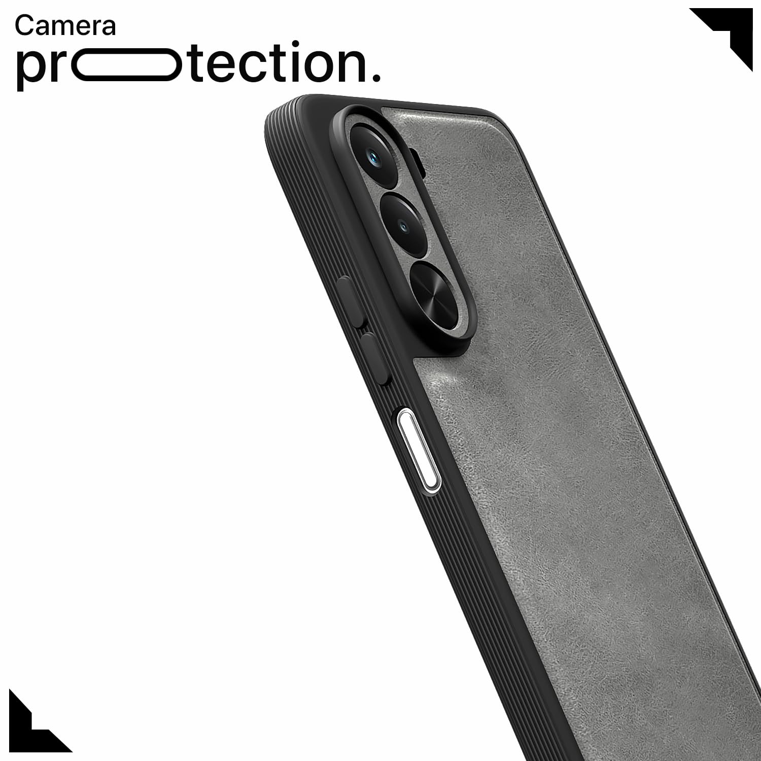 Realme P4x 5G Leather mobile back cover in grey by Pikkme – photo 5