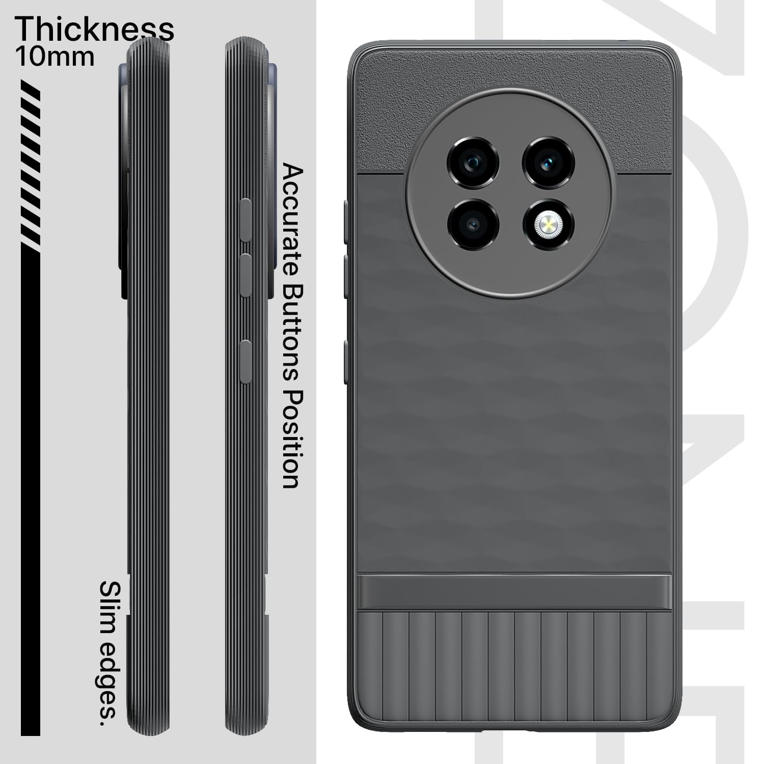 Pikkme Realme 13 Plus 5G / Realme P1 Speed 5G Gencase Back Cover (Grey)