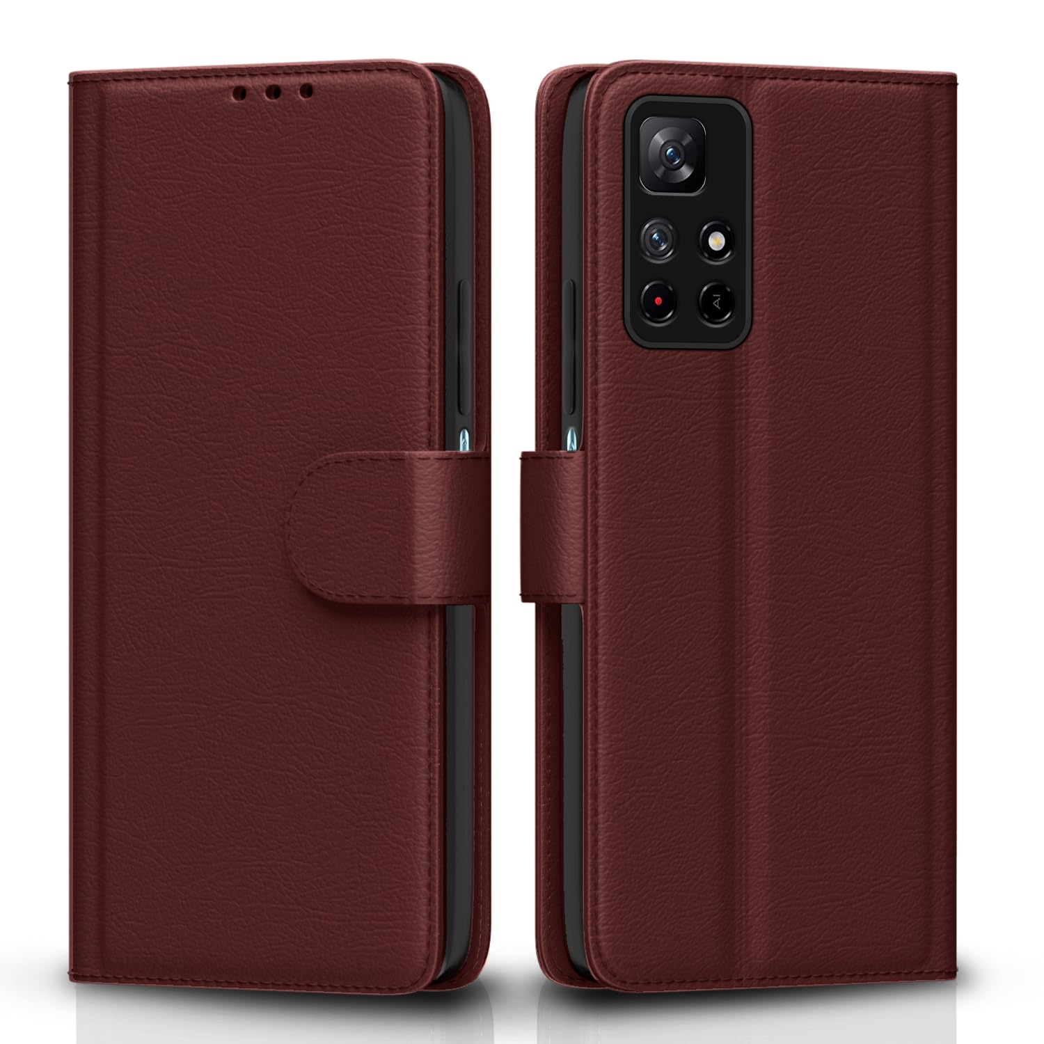 Brown Wallet mobile flip cover for Redmi Note 11T/Poco M4 Pro 5G – Pikkme