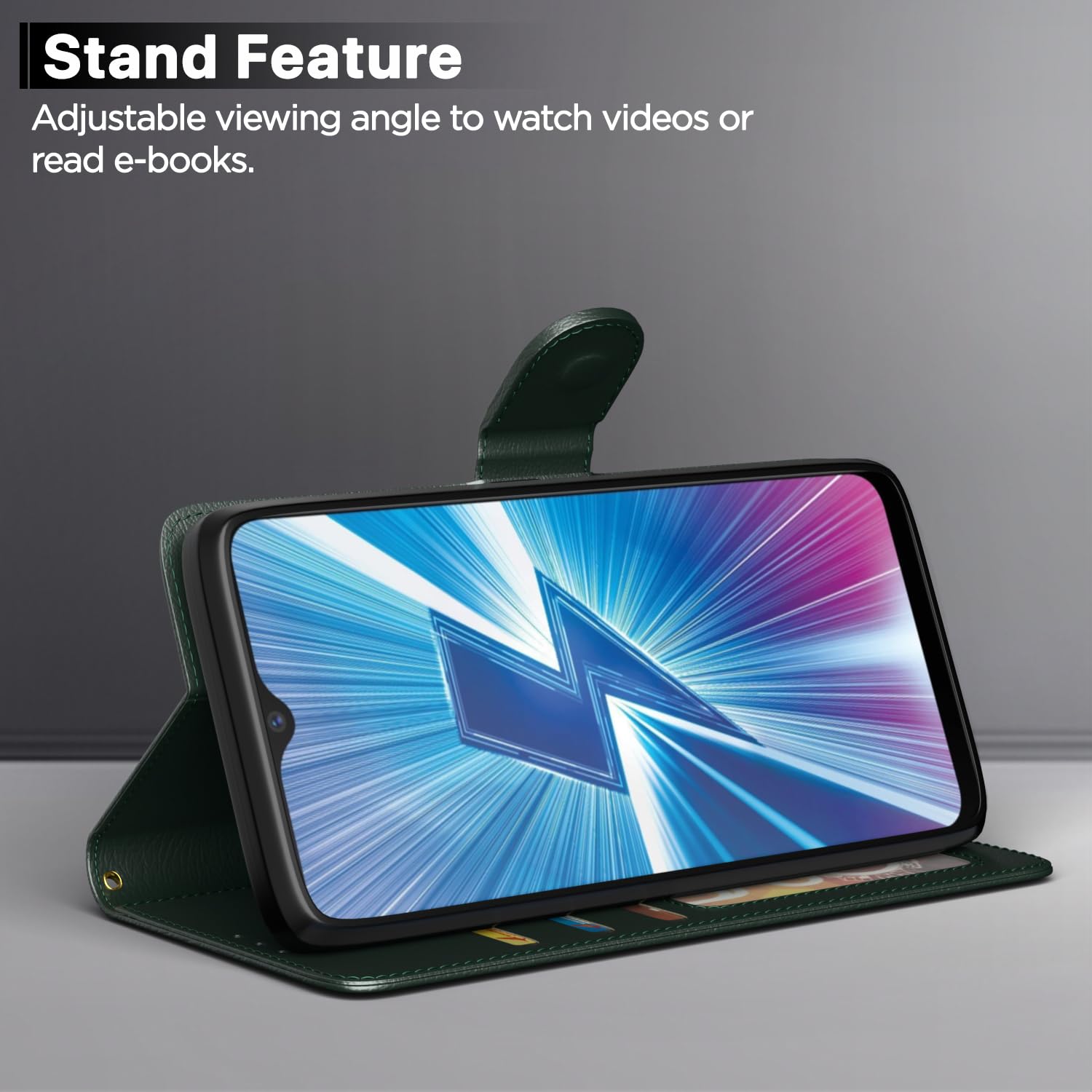 Vivo Y12/Y15/Y17/U10 wallet flip cover in green by Pikkme – photo 3