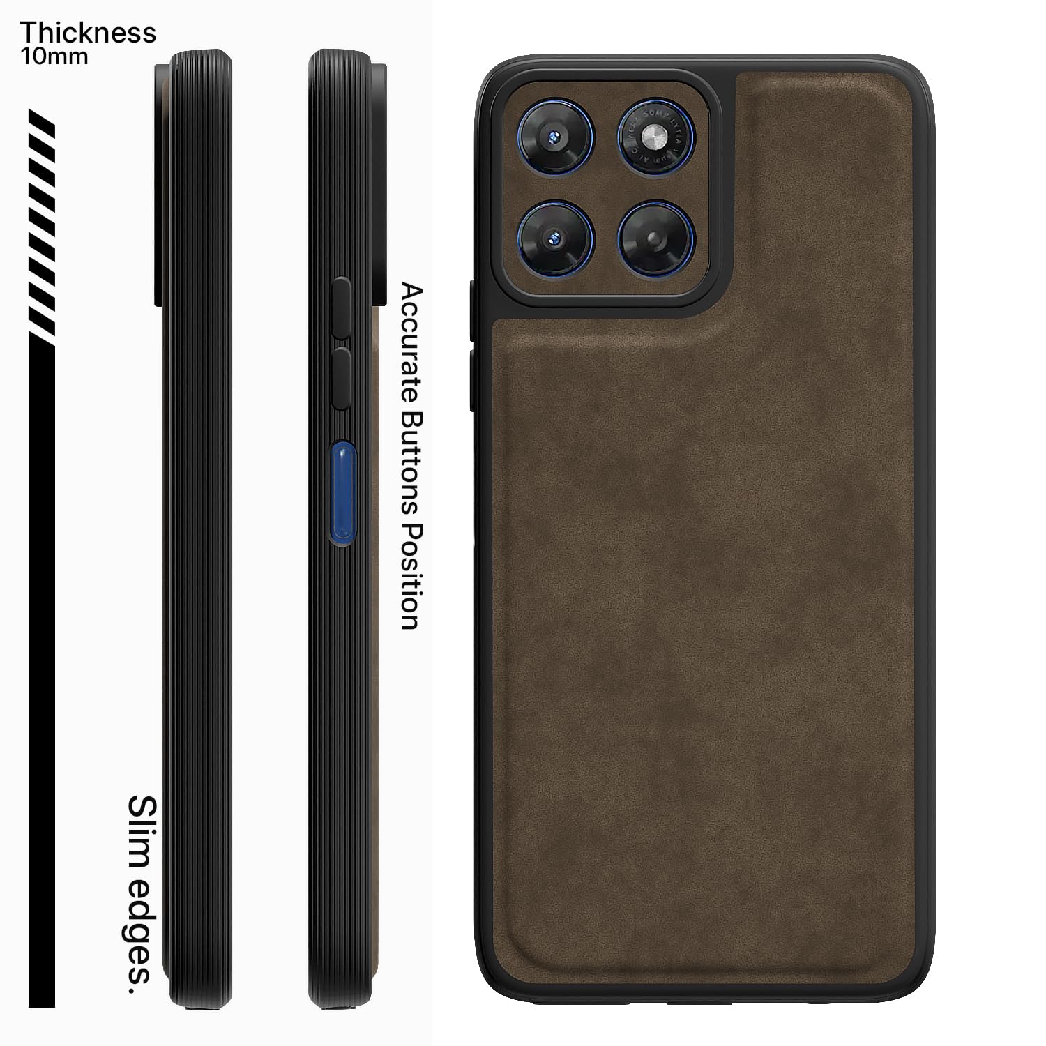 Pikkme Moto G37 5G Leather coffee mobile back cover – photo 3