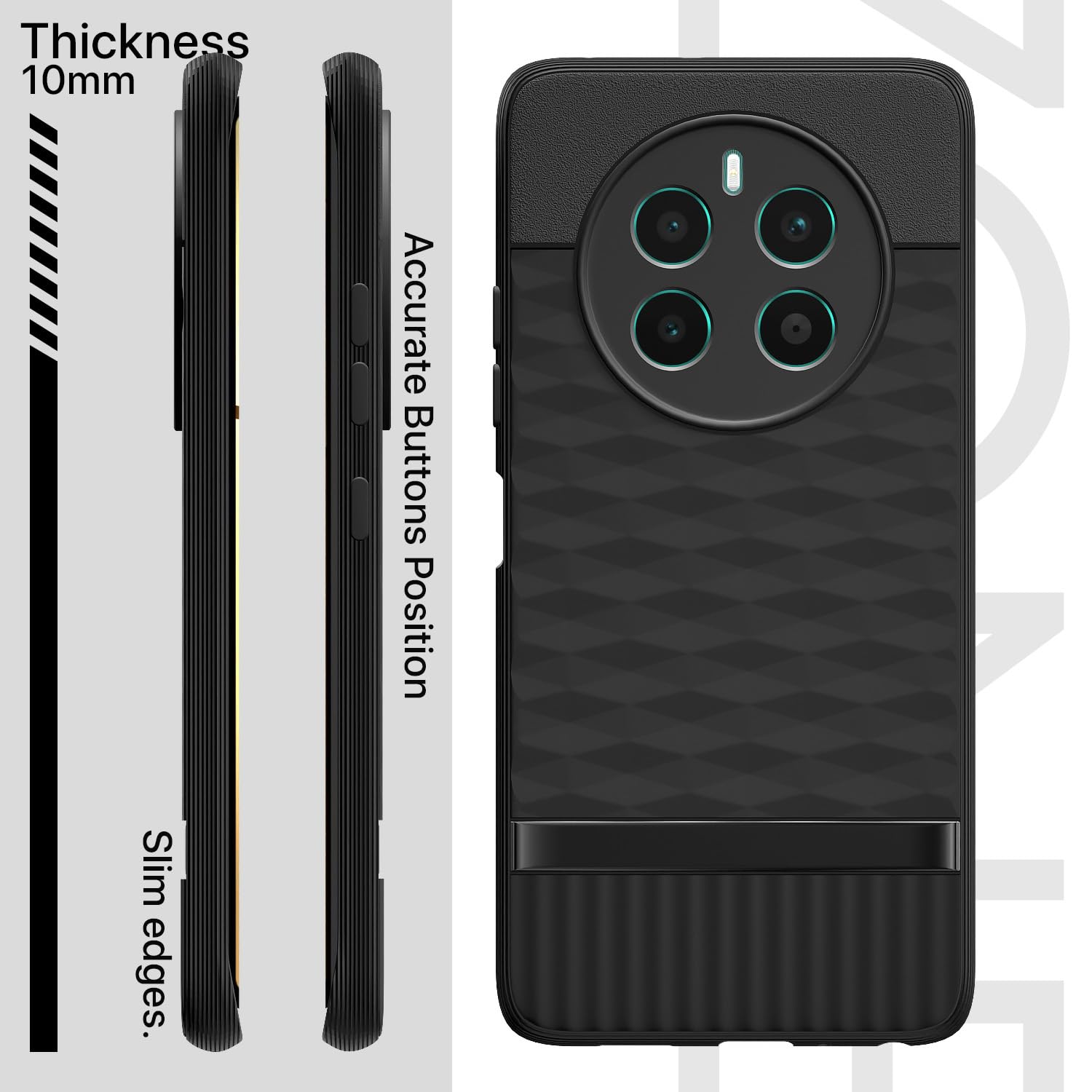 Pikkme Realme 12 Plus 5G / P1 5G / Narzo 70 5G / 70 Pro 5G Gencase Back Cover (Black)