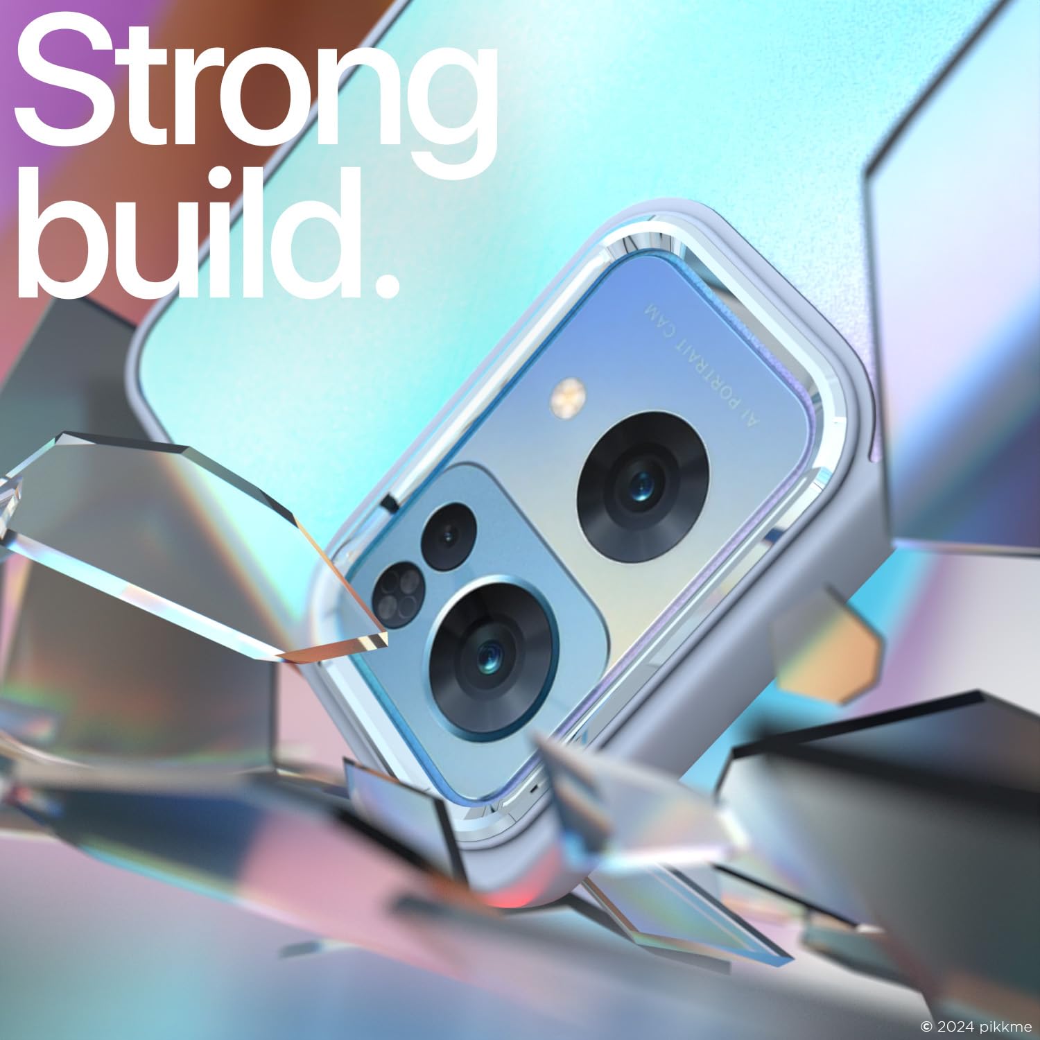 Pikkme Oppo Reno 7 Pro Camring Back Cover (Sierra Blue)