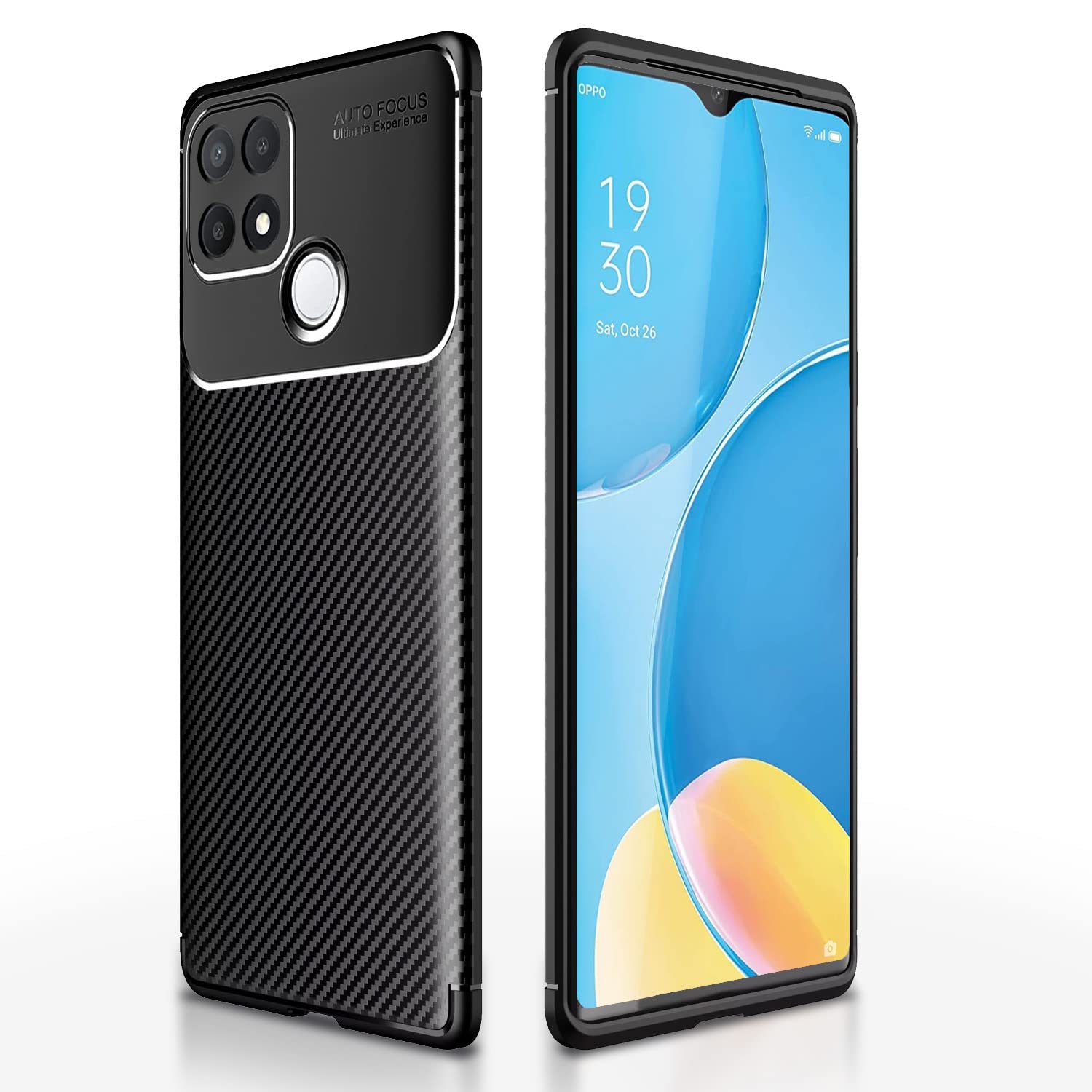 Oppo A15/A15s Carbon phone cover in black by Pikkme